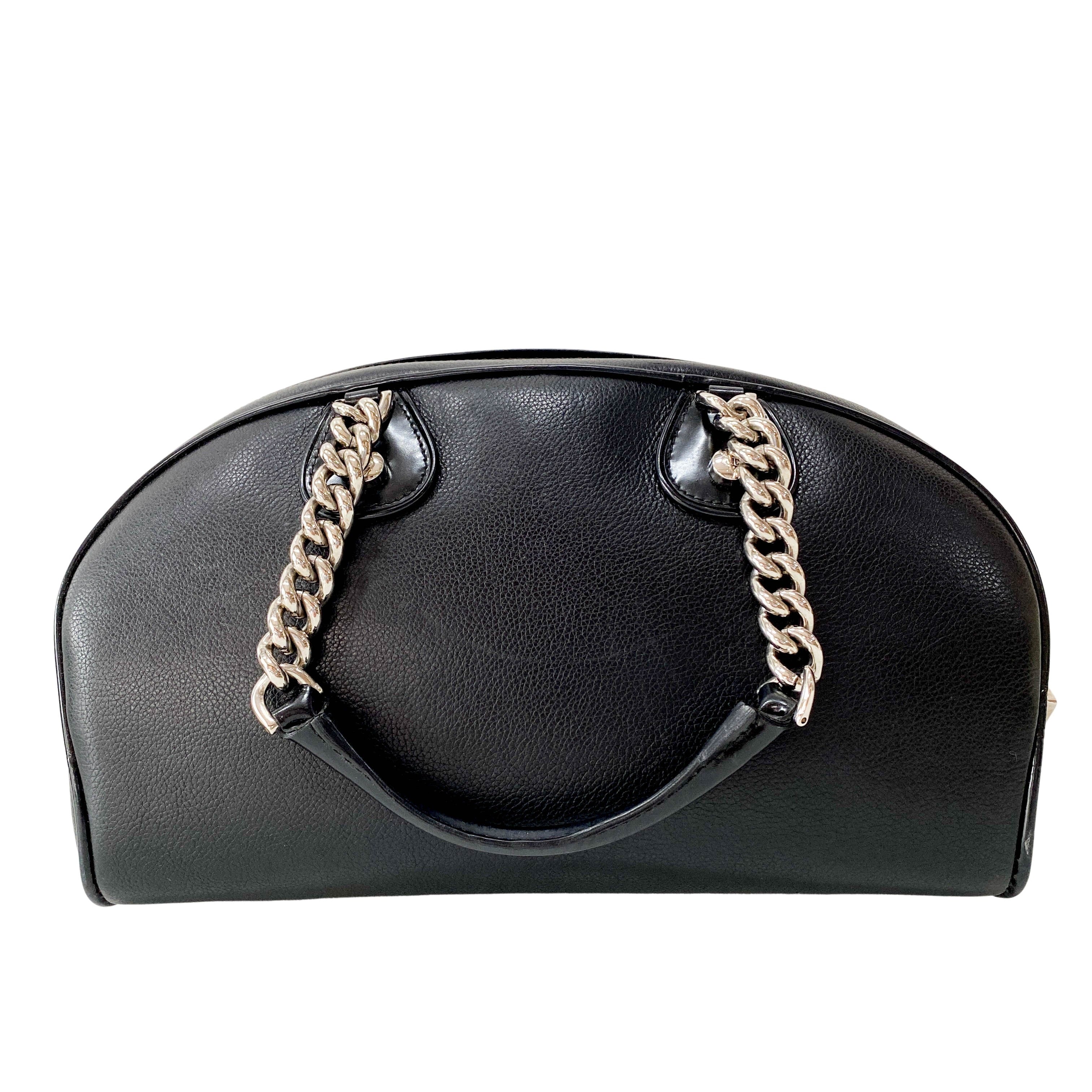 Gambler Dice Black Leather Handbag