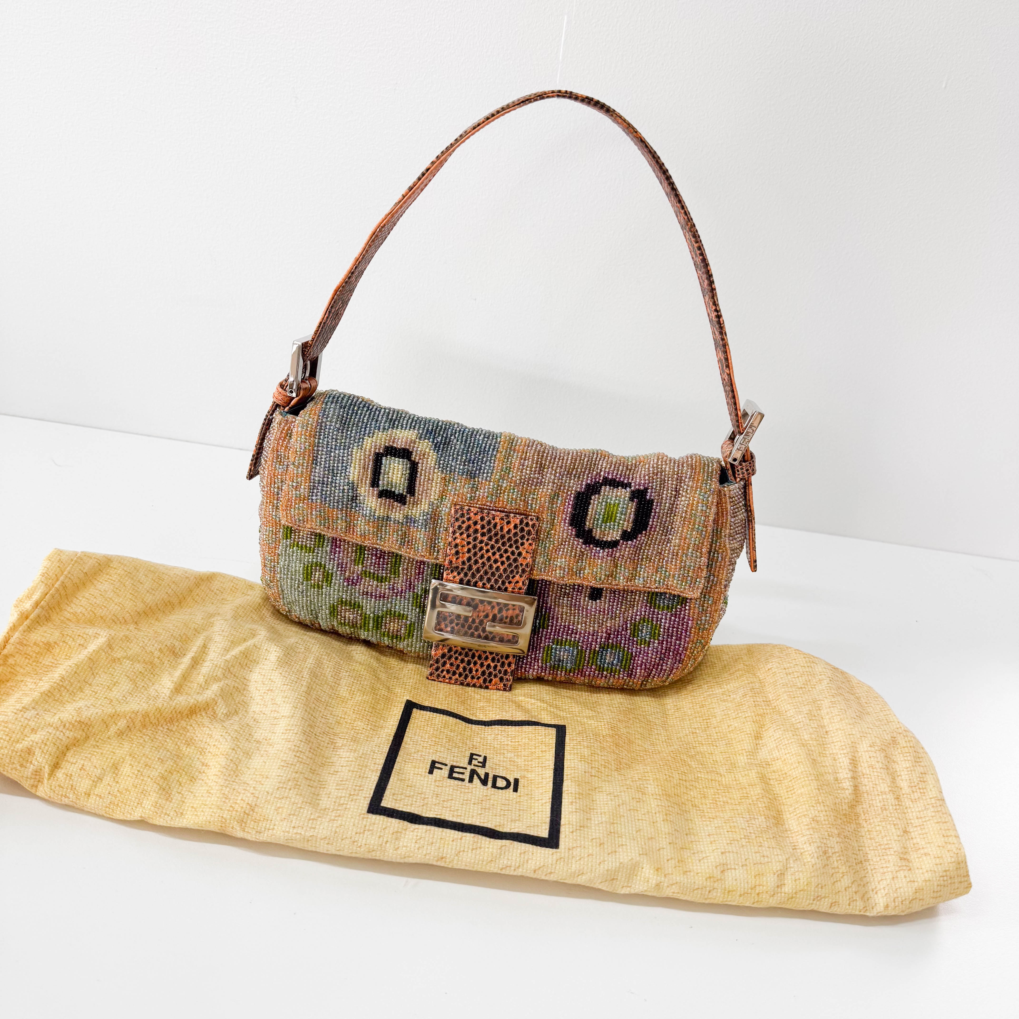 Baguette Multi-colour Beaded Shoulder Bag