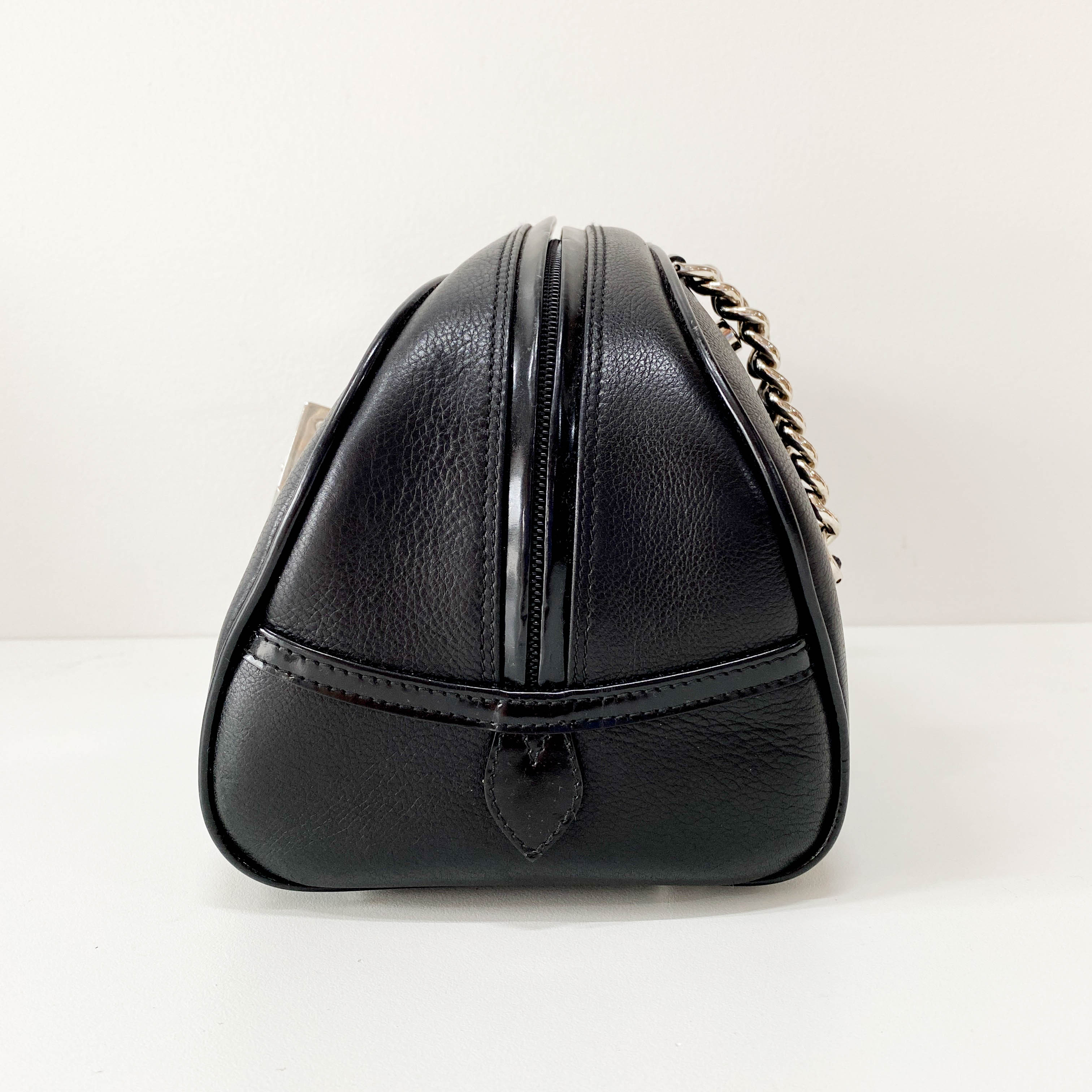Gambler Dice Black Leather Handbag