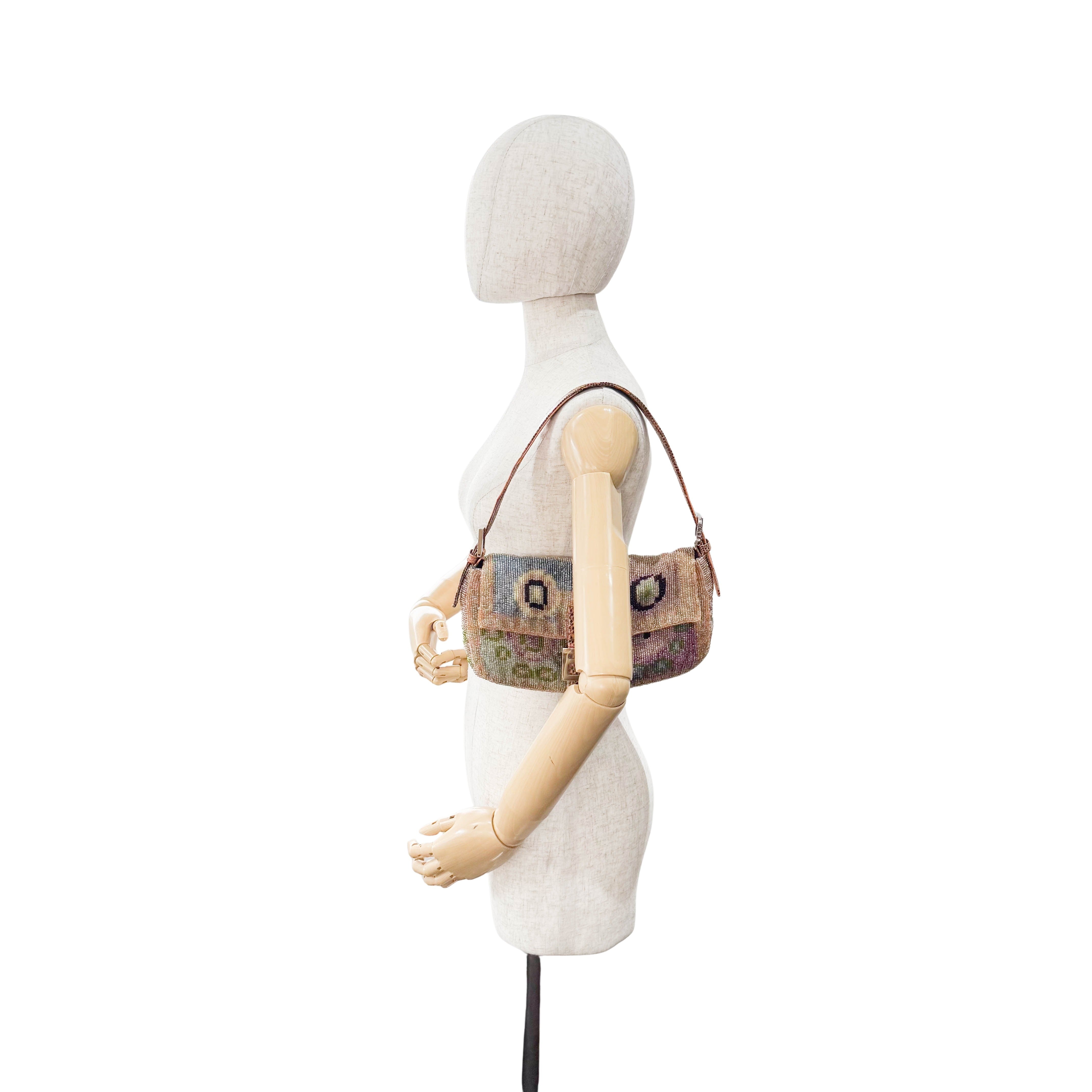 Baguette Multi-colour Beaded Shoulder Bag