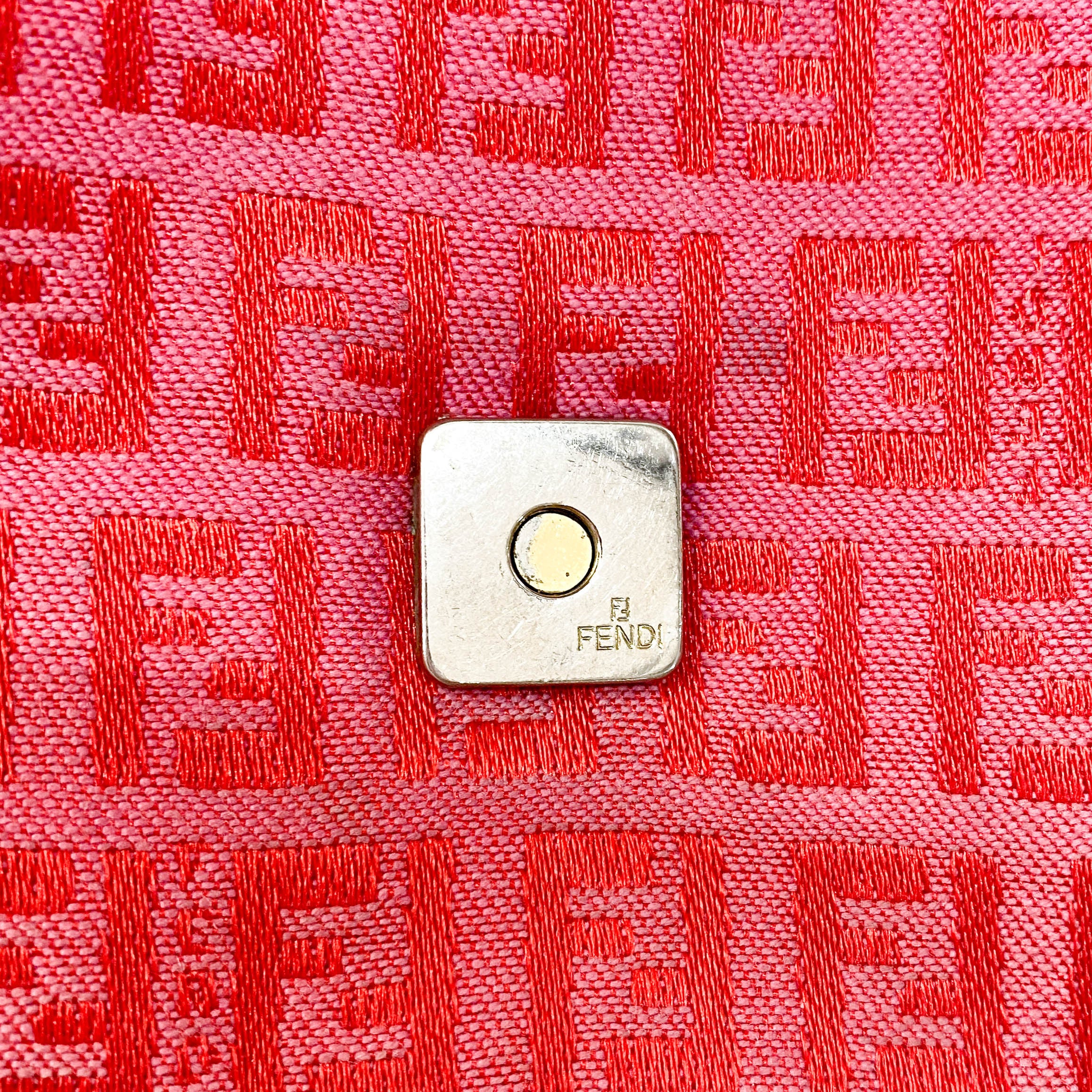 Baguette Pink Zucca Canvas Shoulder Bag