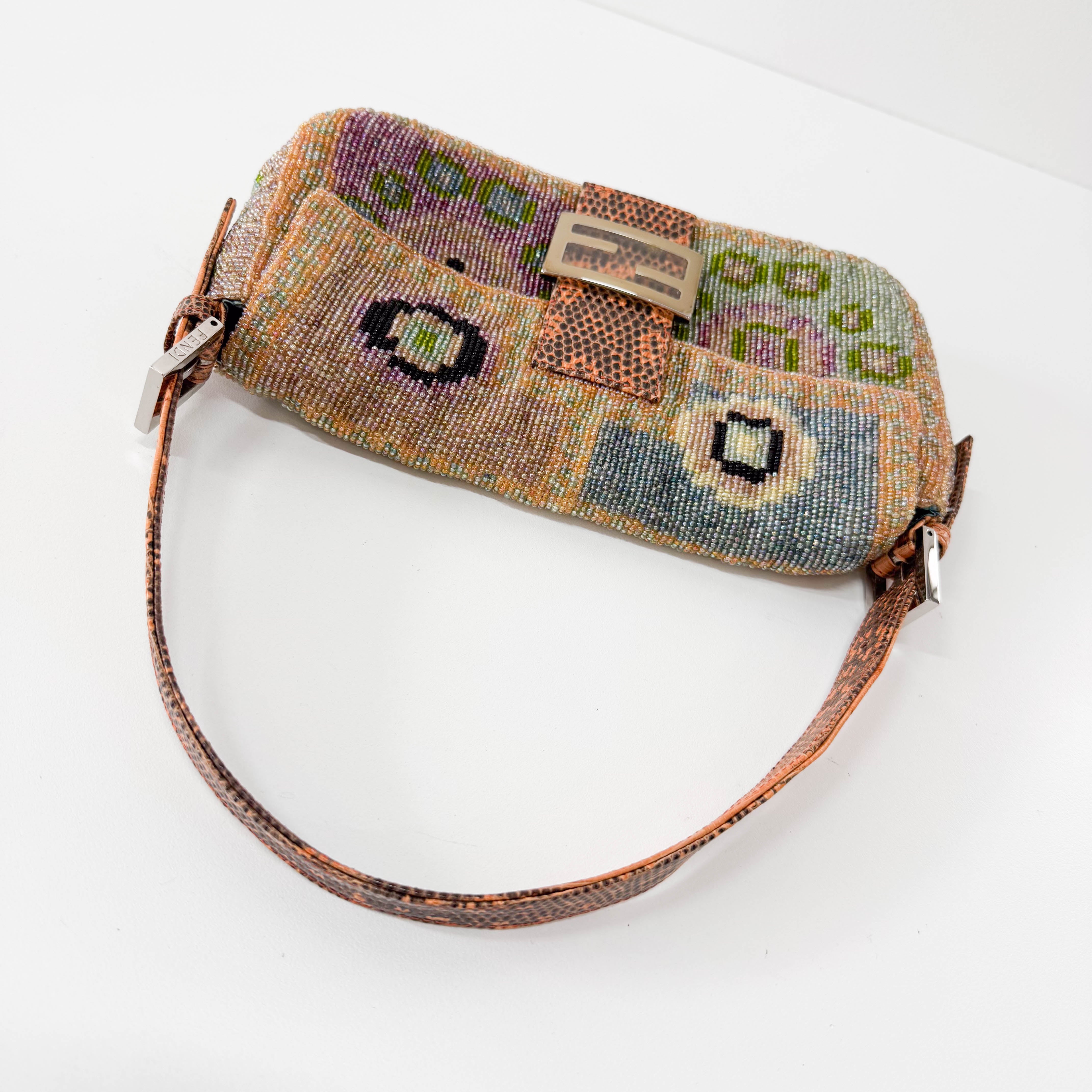 Baguette Multi-colour Beaded Shoulder Bag