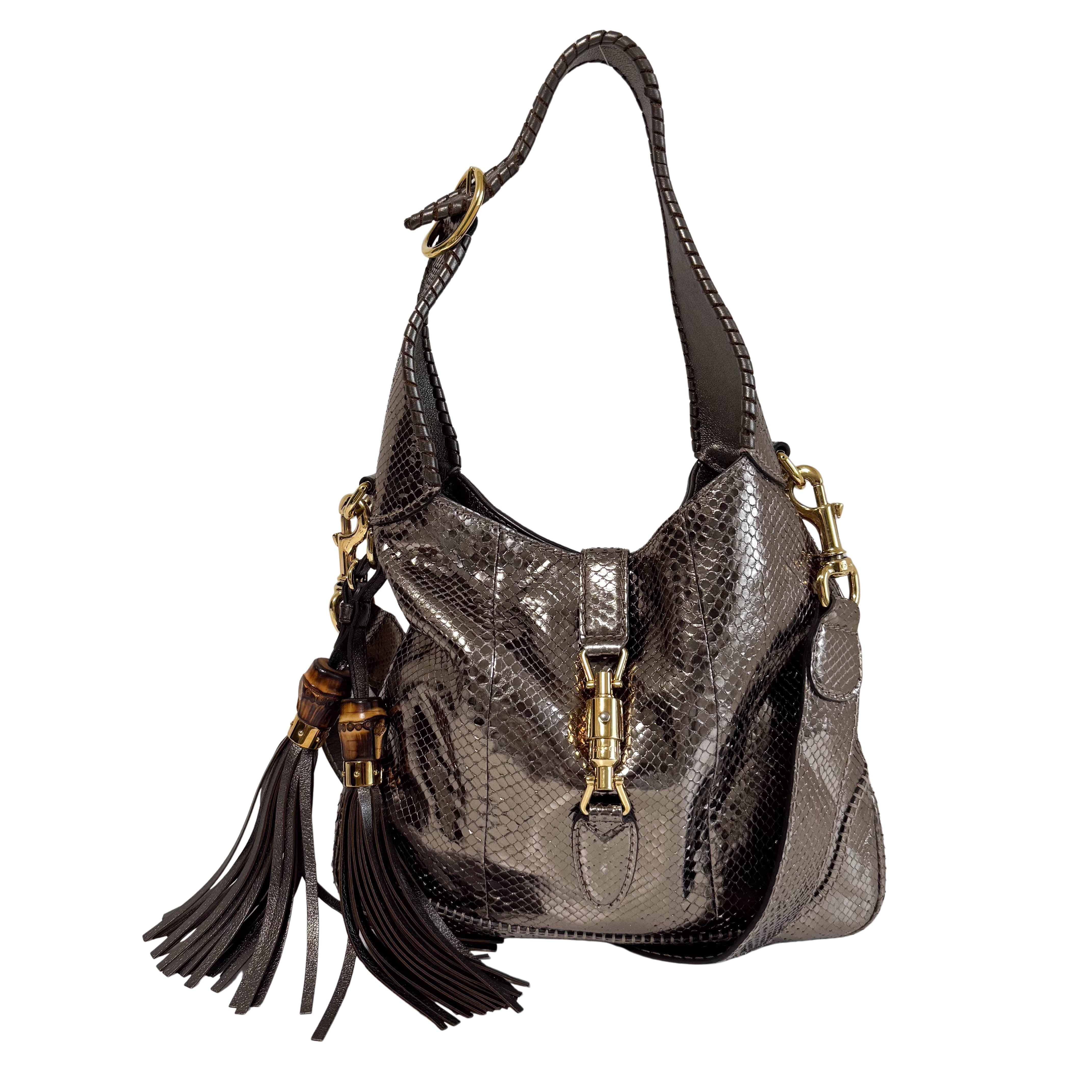 New Jackie Gold Leather Shoulder Bag