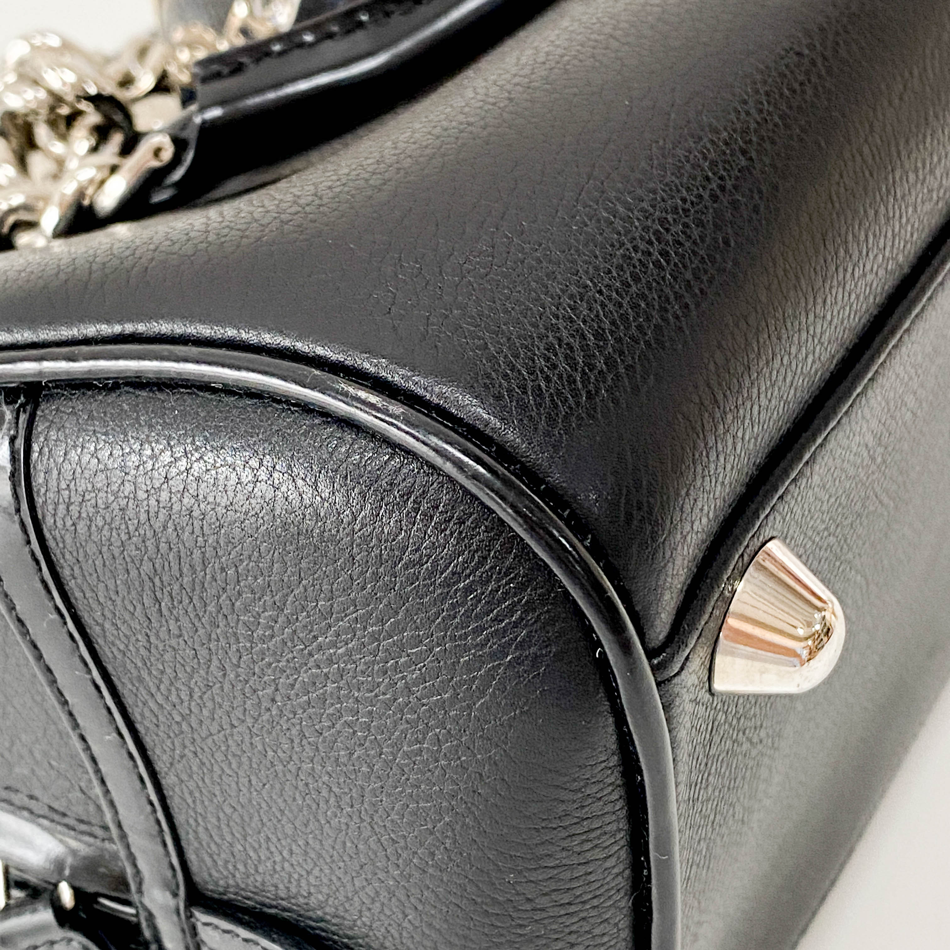 Gambler Dice Black Leather Handbag