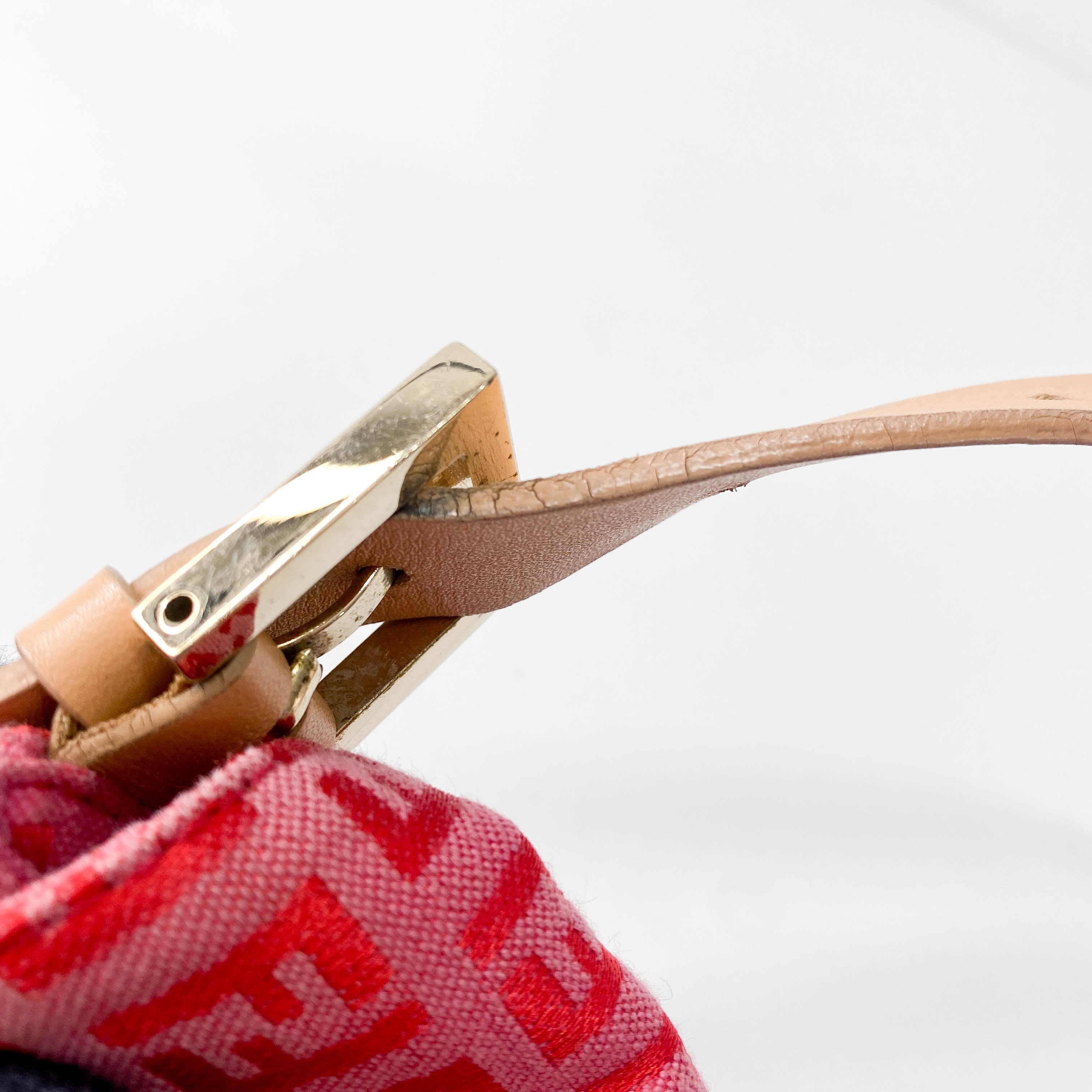 Baguette Pink Zucca Canvas Shoulder Bag