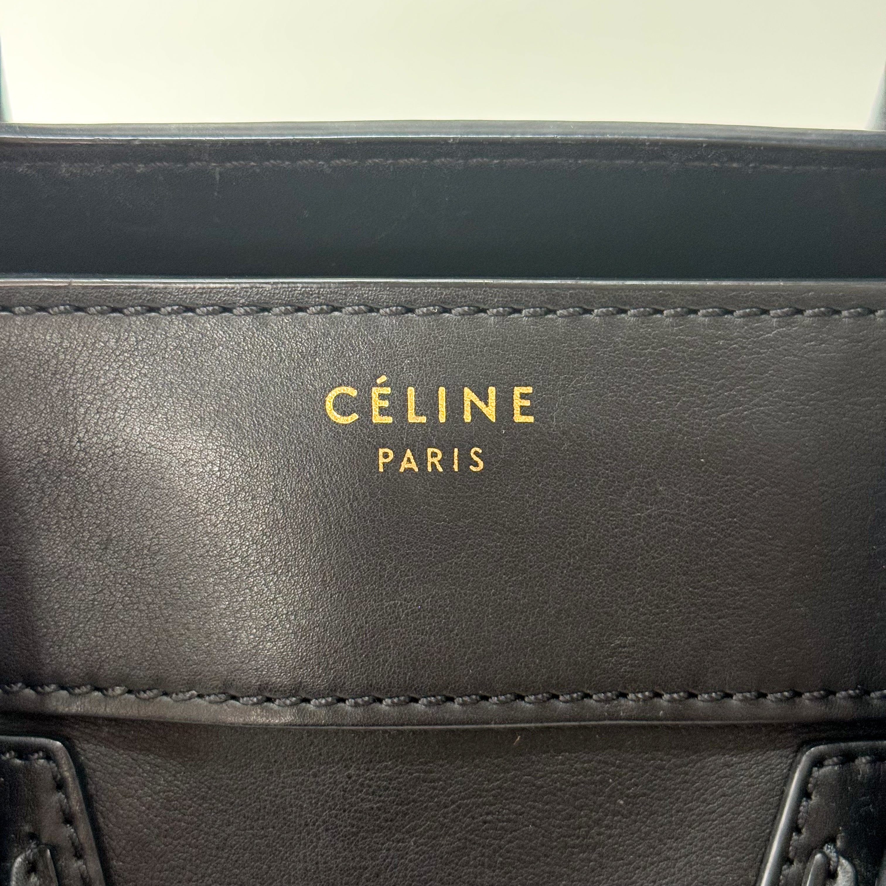 Luggage Black Leather Tote Bag