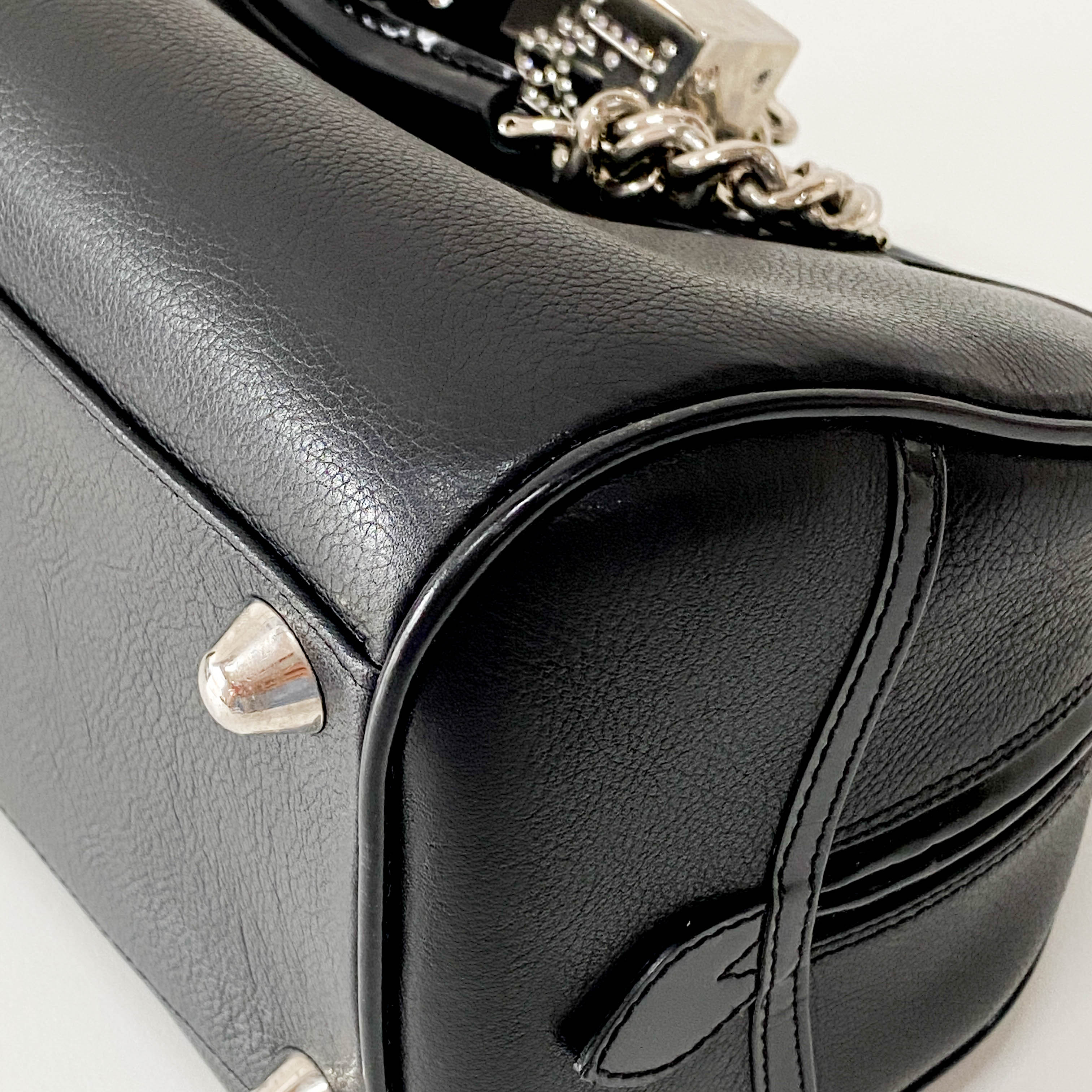 Gambler Dice Black Leather Handbag