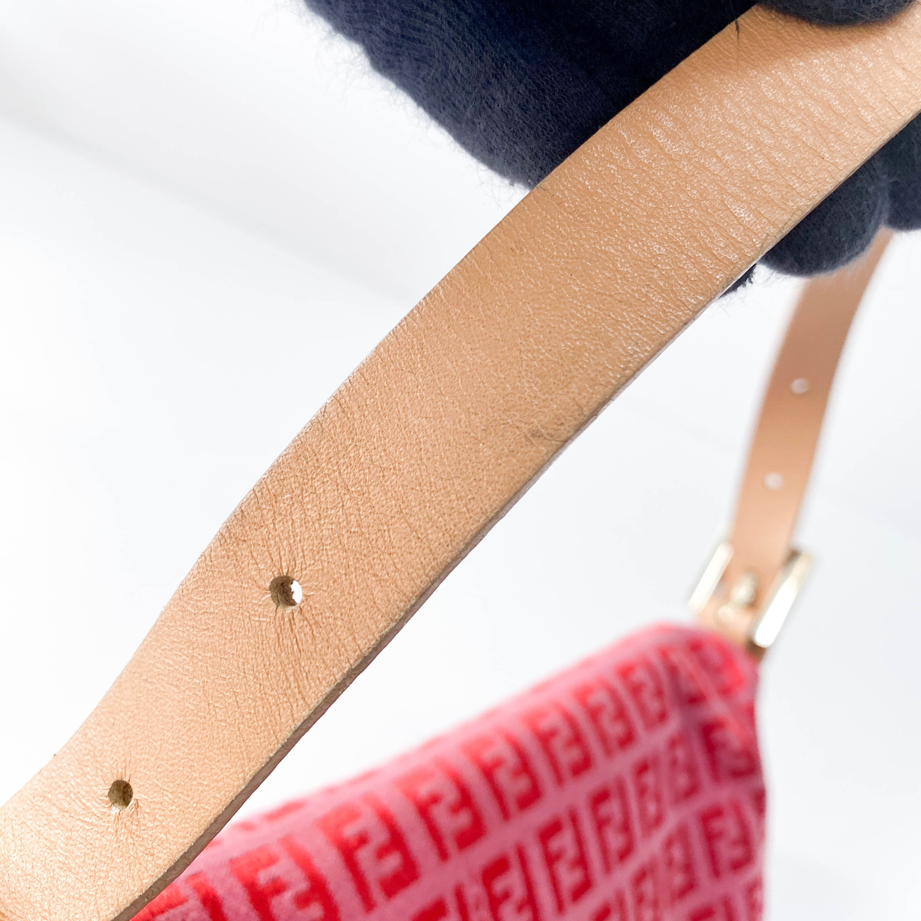 Baguette Pink Zucca Canvas Shoulder Bag