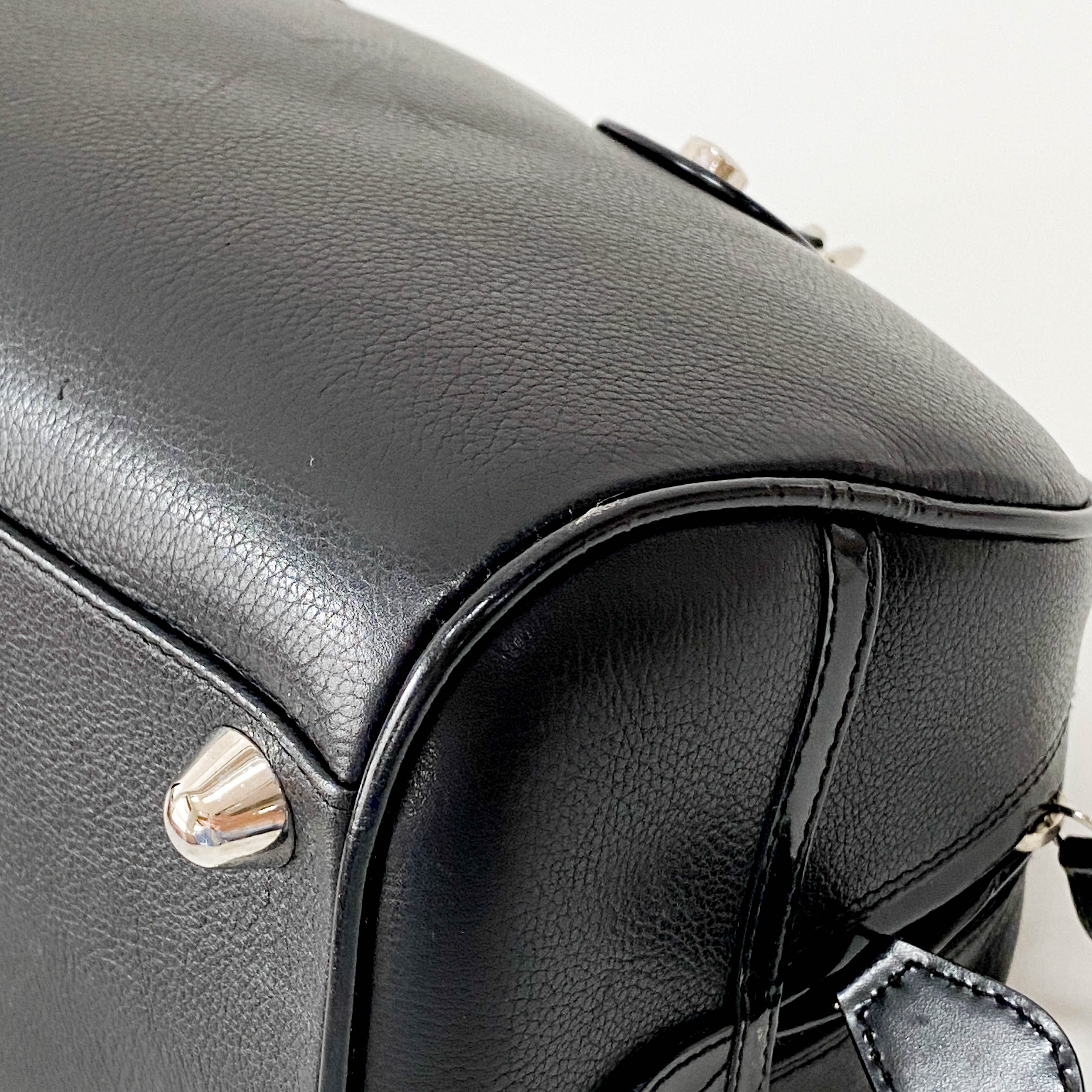 Gambler Dice Black Leather Handbag