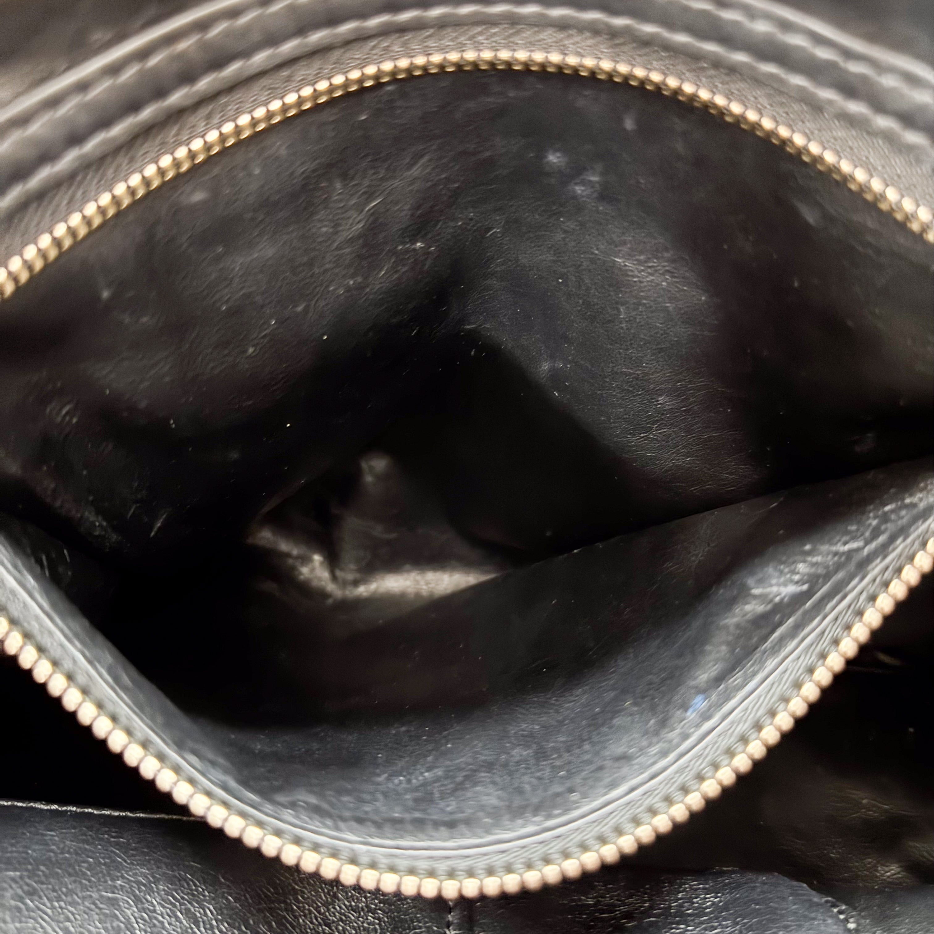 Luggage Black Leather Tote Bag