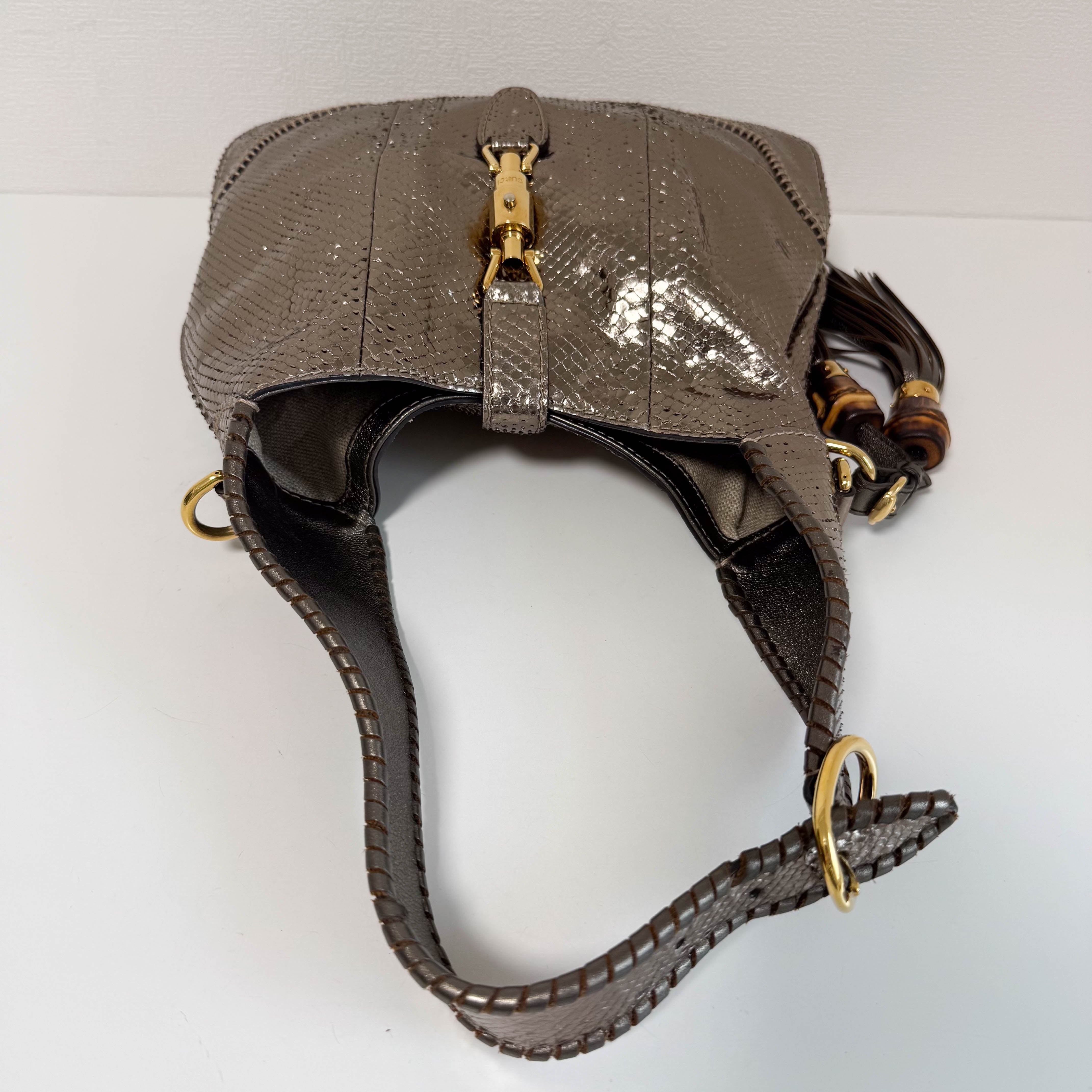 New Jackie Gold Leather Shoulder Bag