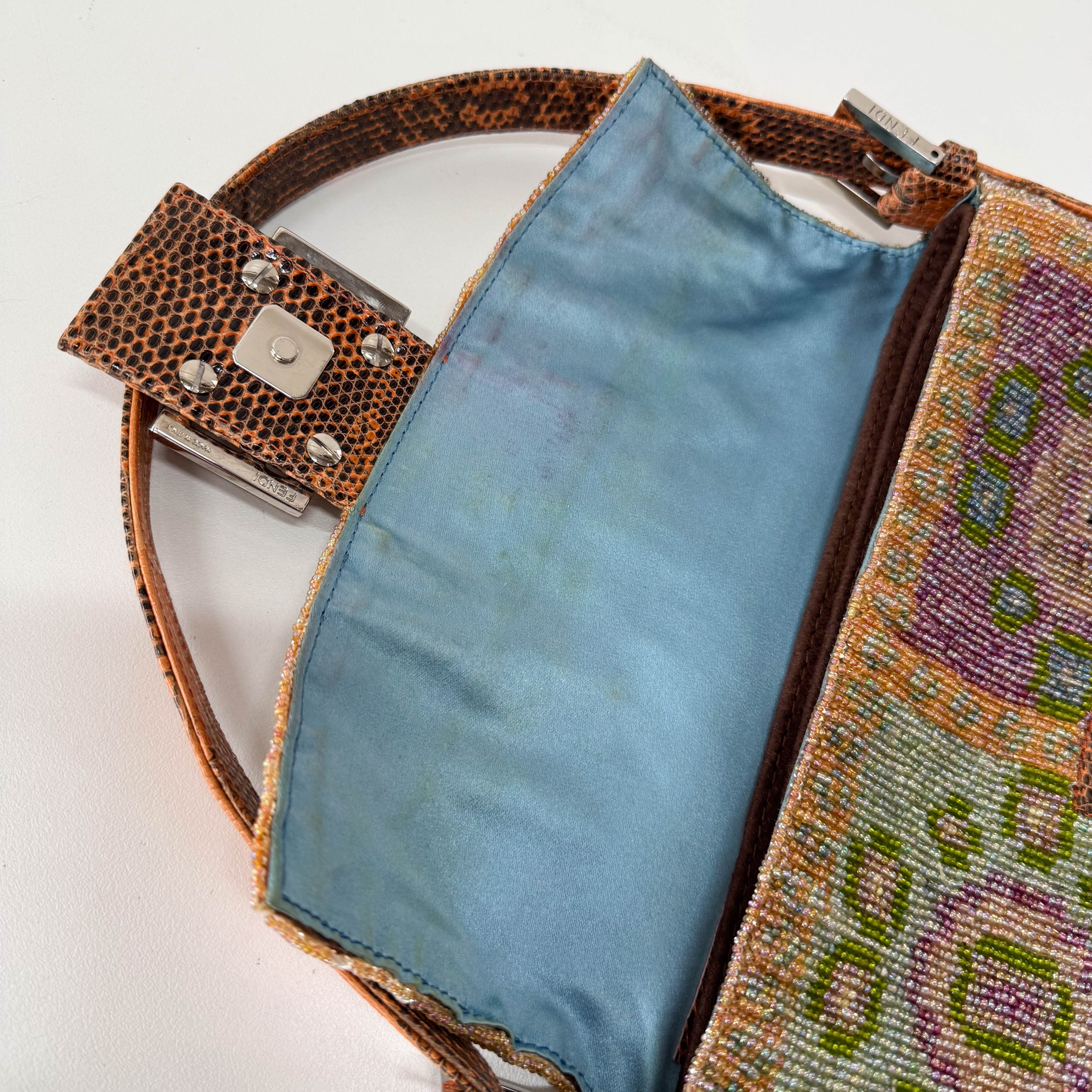 Baguette Multi-colour Beaded Shoulder Bag