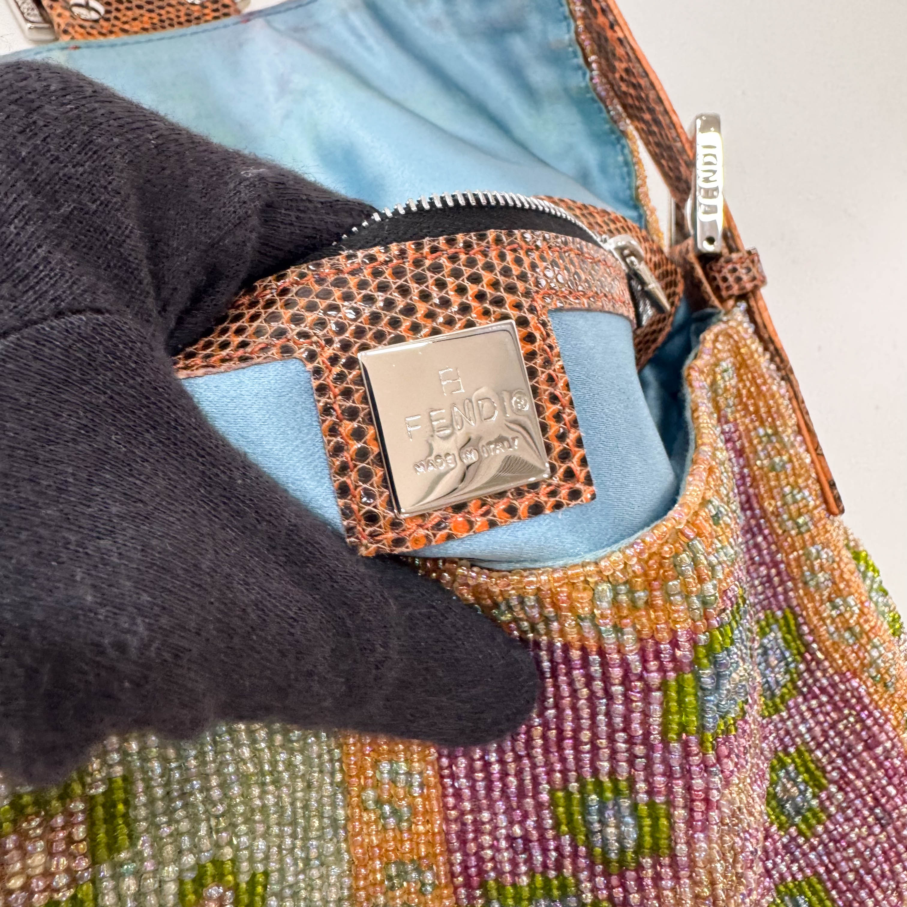 Baguette Multi-colour Beaded Shoulder Bag