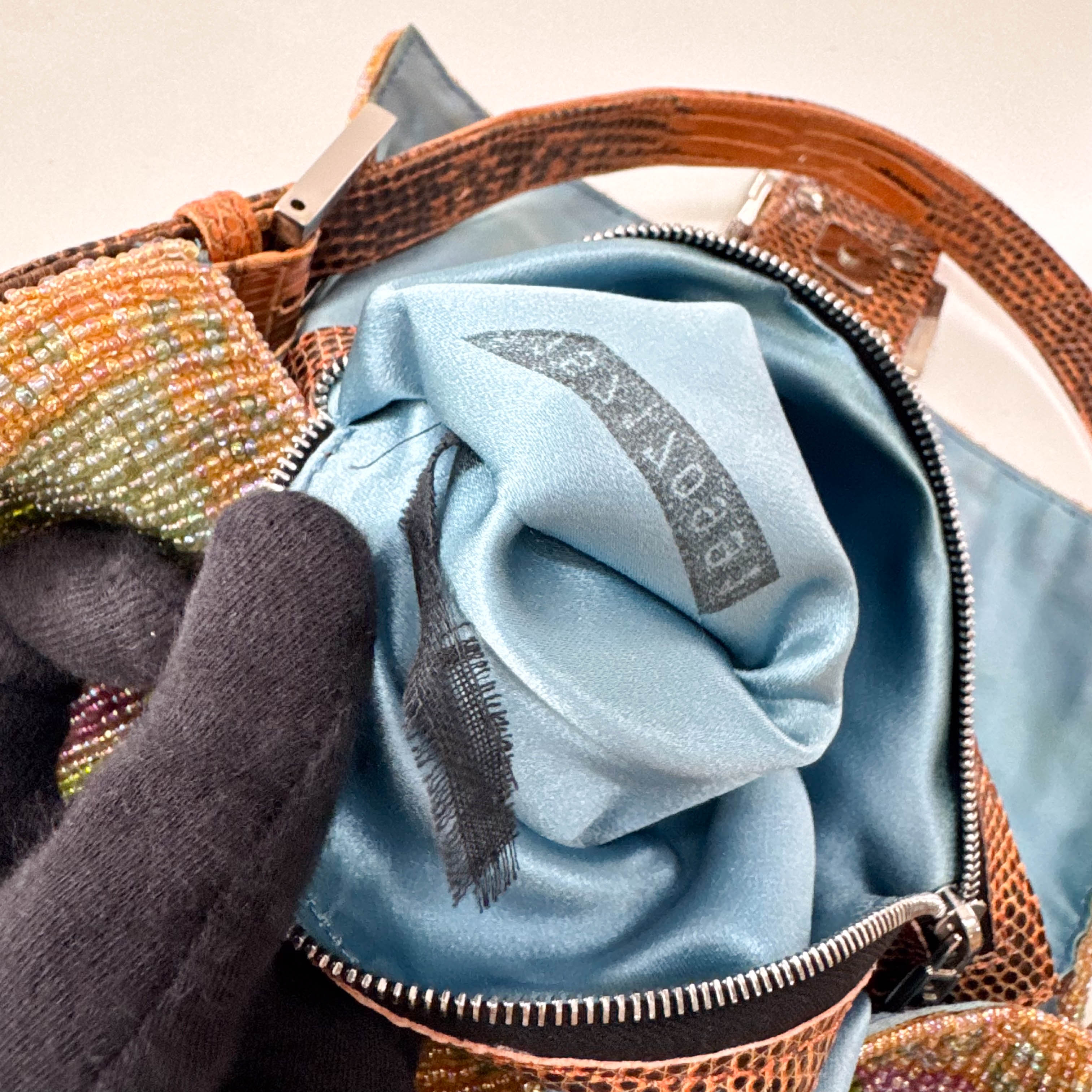 Baguette Multi-colour Beaded Shoulder Bag