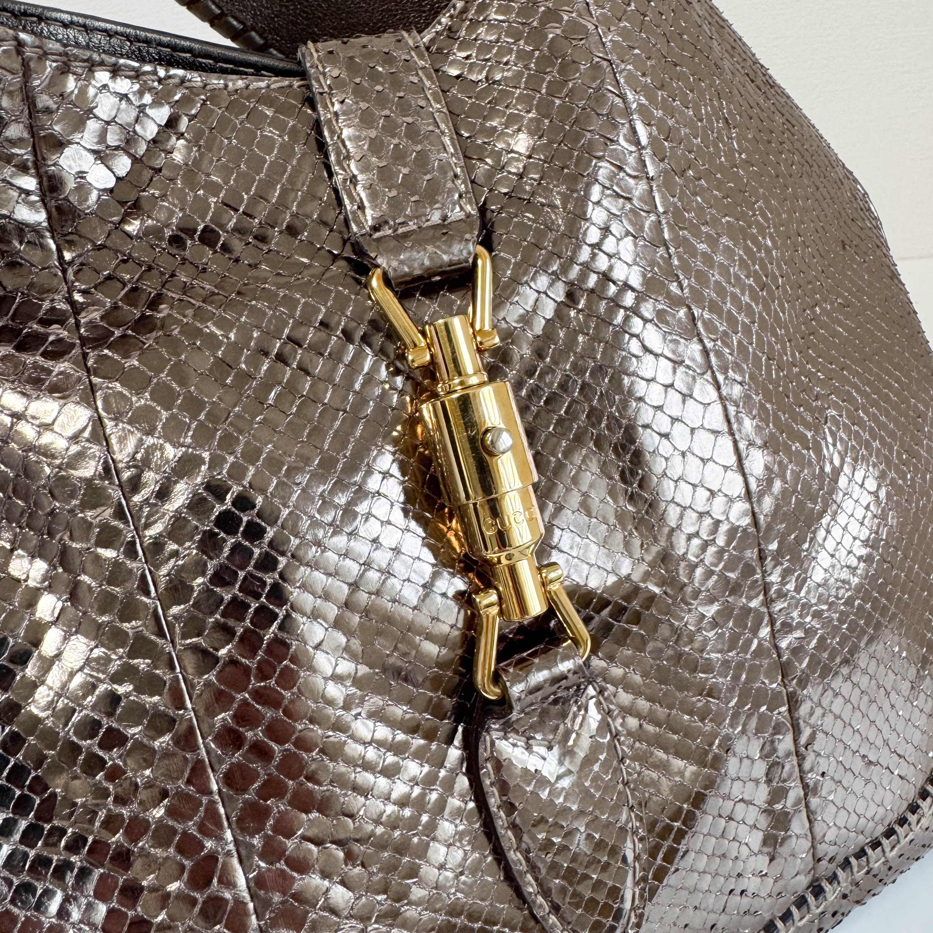 New Jackie Gold Leather Shoulder Bag