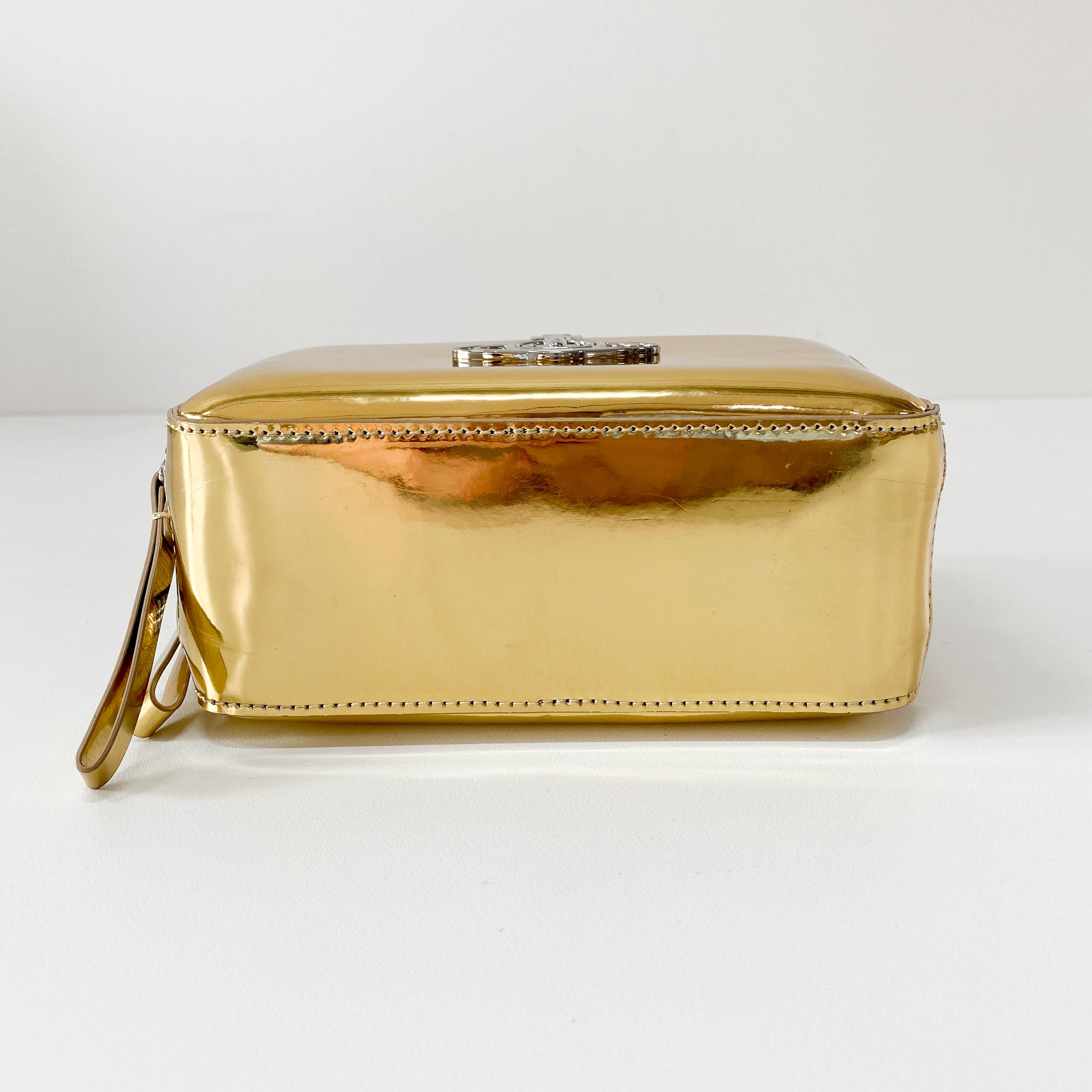 Gold Patent Leather Camera Bag