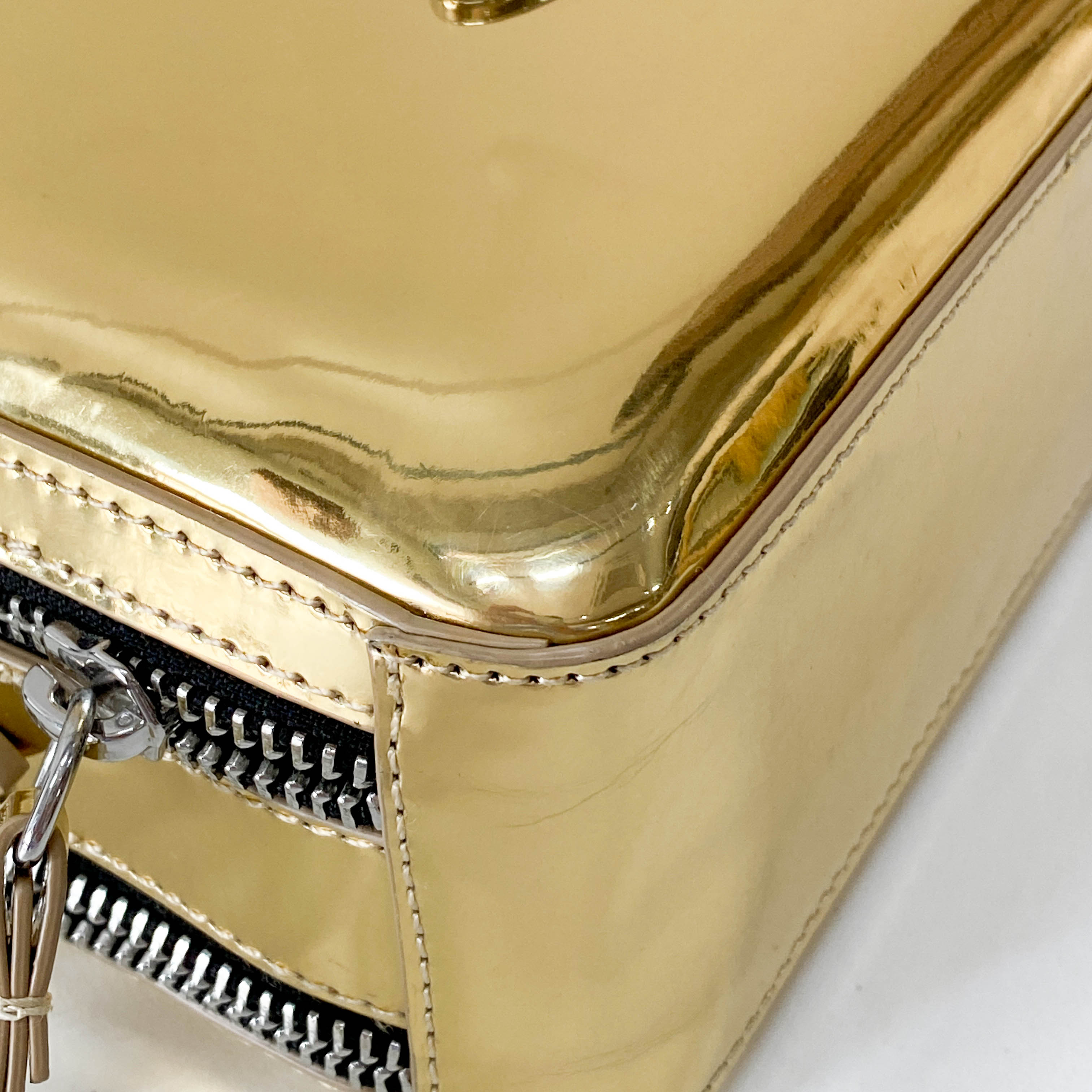 Gold Patent Leather Camera Bag