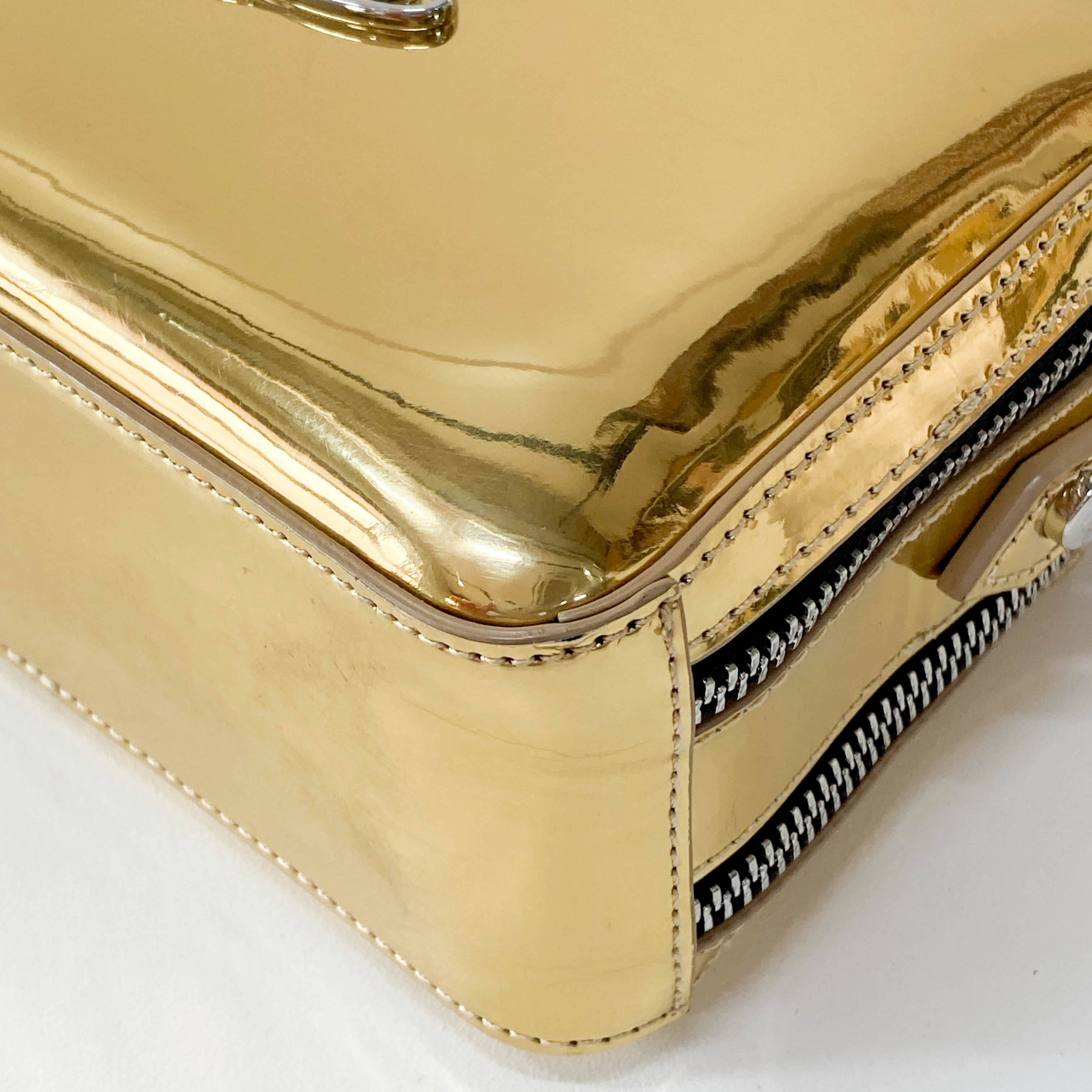 Gold Patent Leather Camera Bag