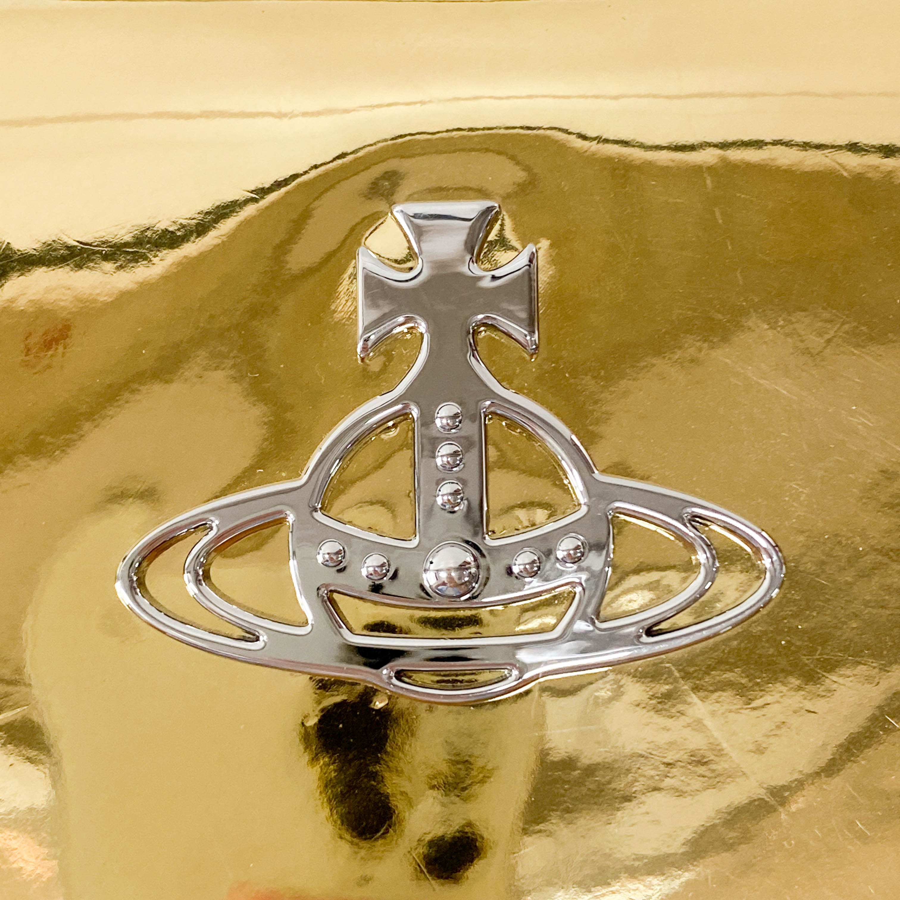 Gold Patent Leather Camera Bag