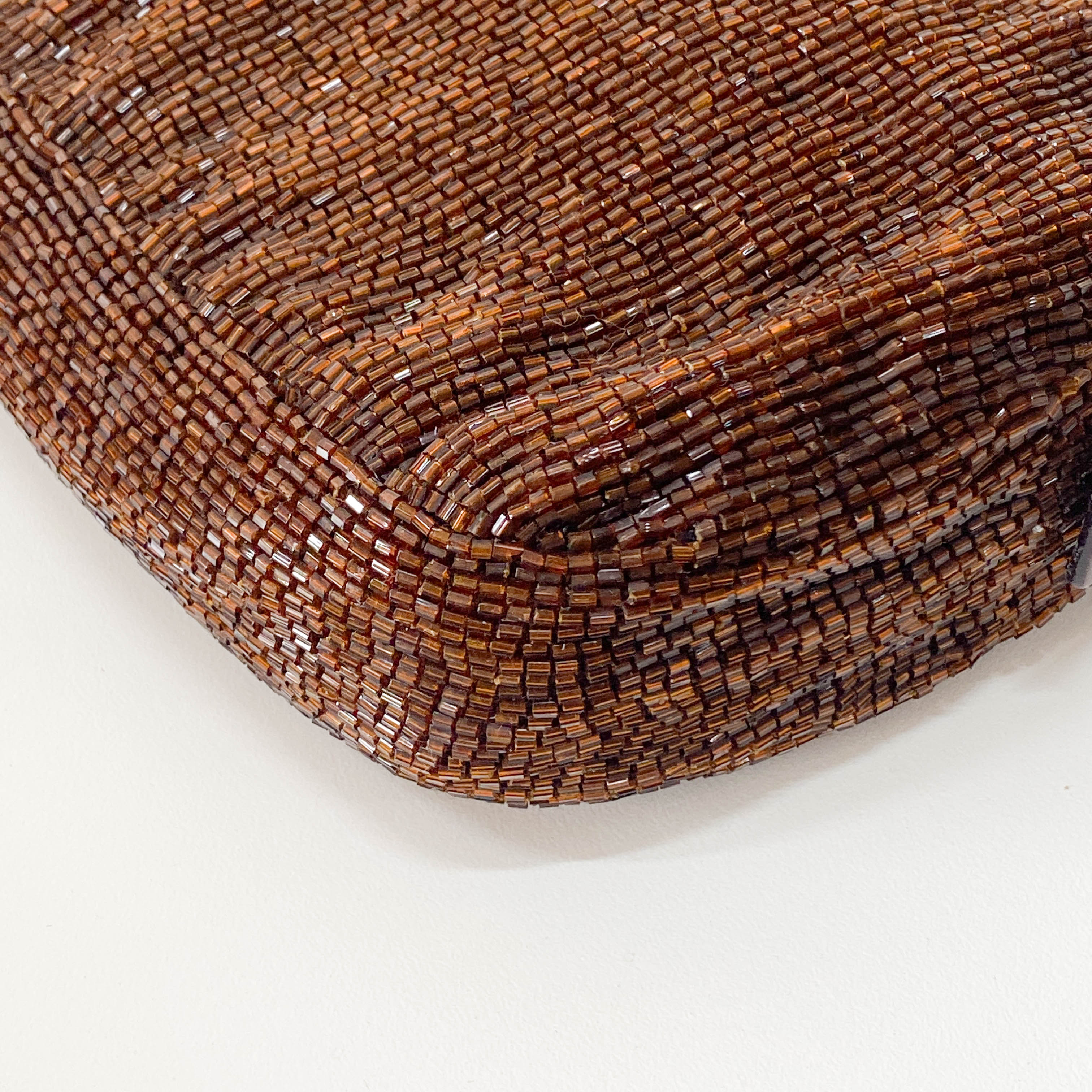 Baguette Brown Beads Shoulder Bag