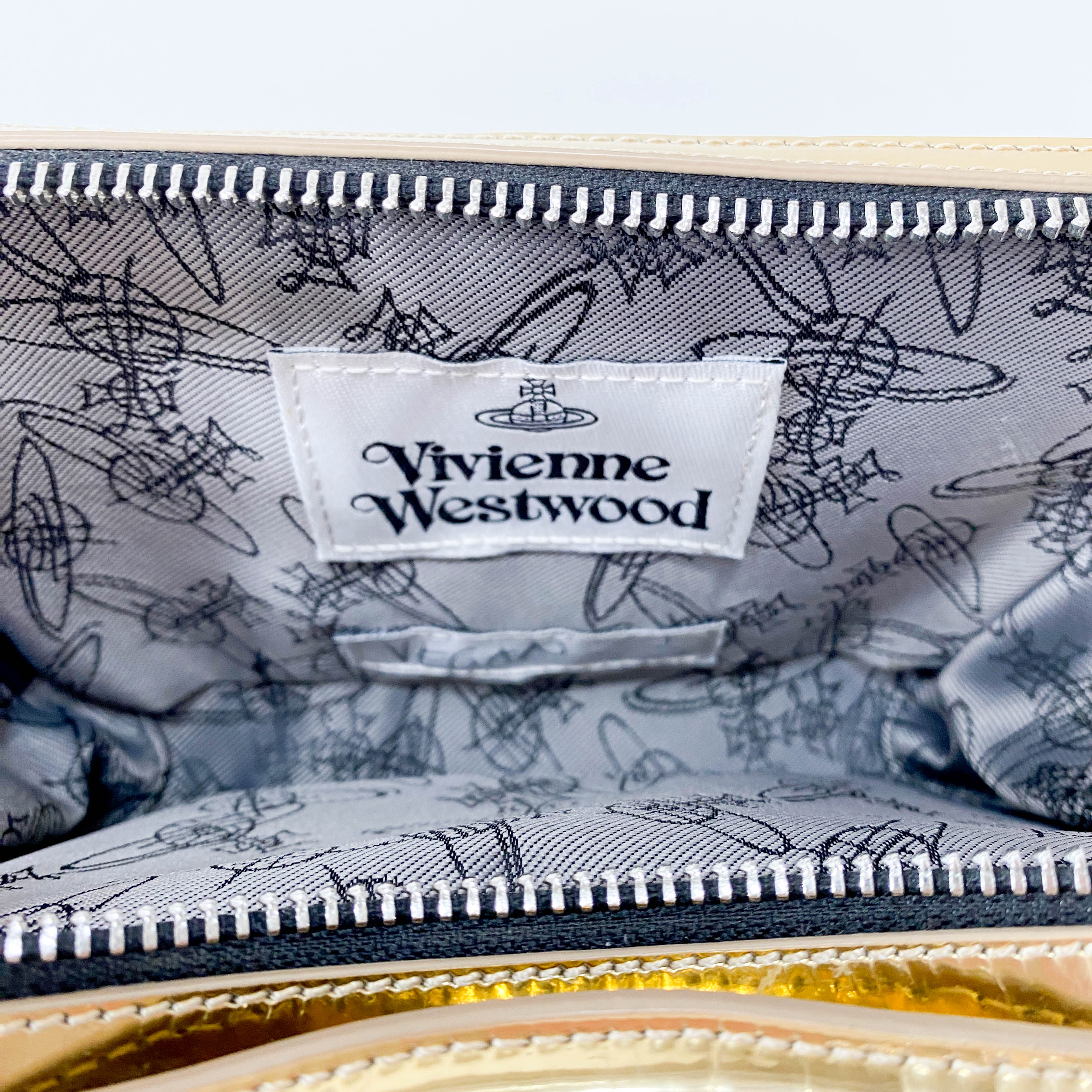 Gold Patent Leather Camera Bag