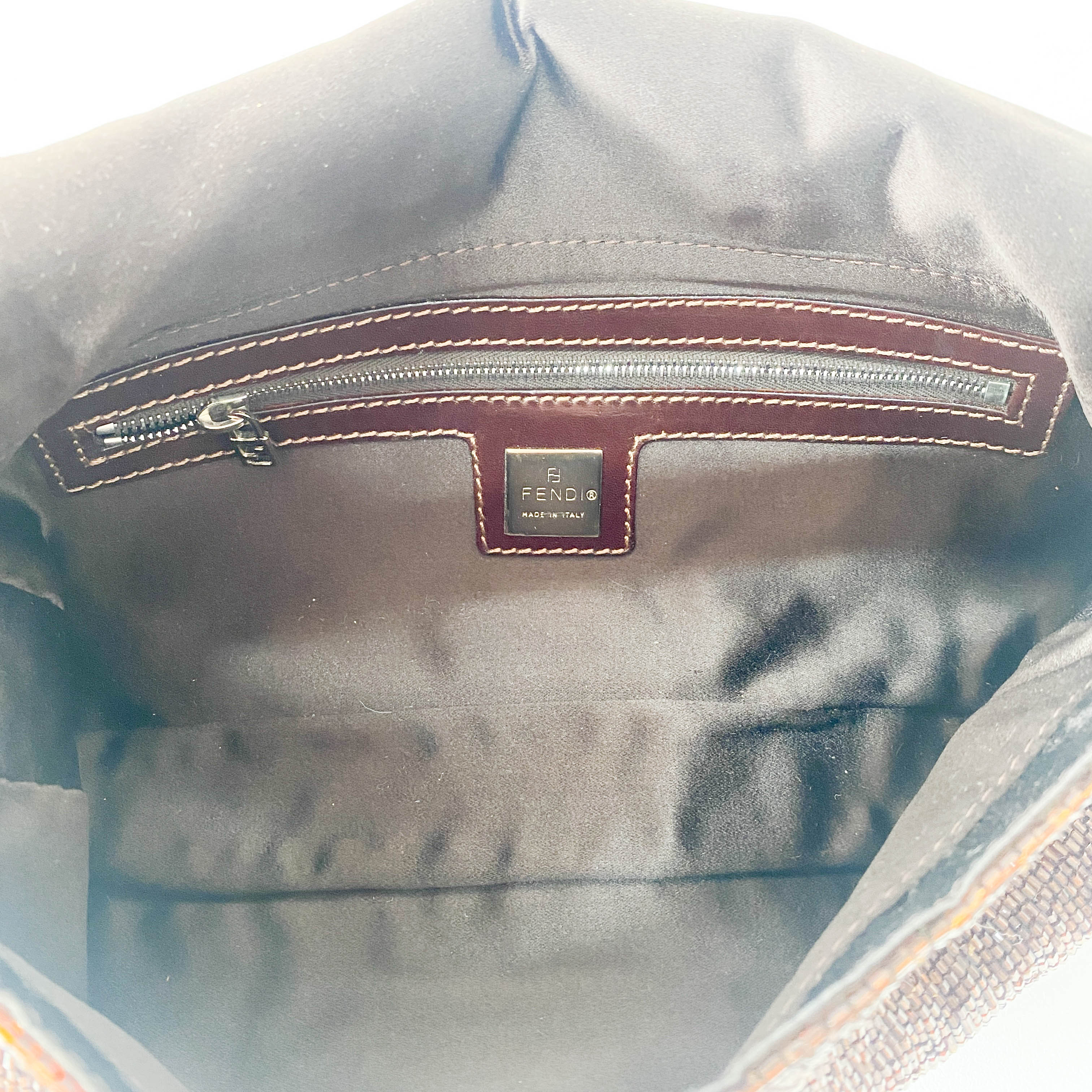 Baguette Brown Beads Shoulder Bag