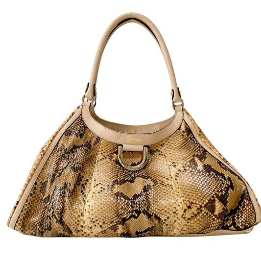 Yellow Lizzard Embossed Leather Shoulder Bag