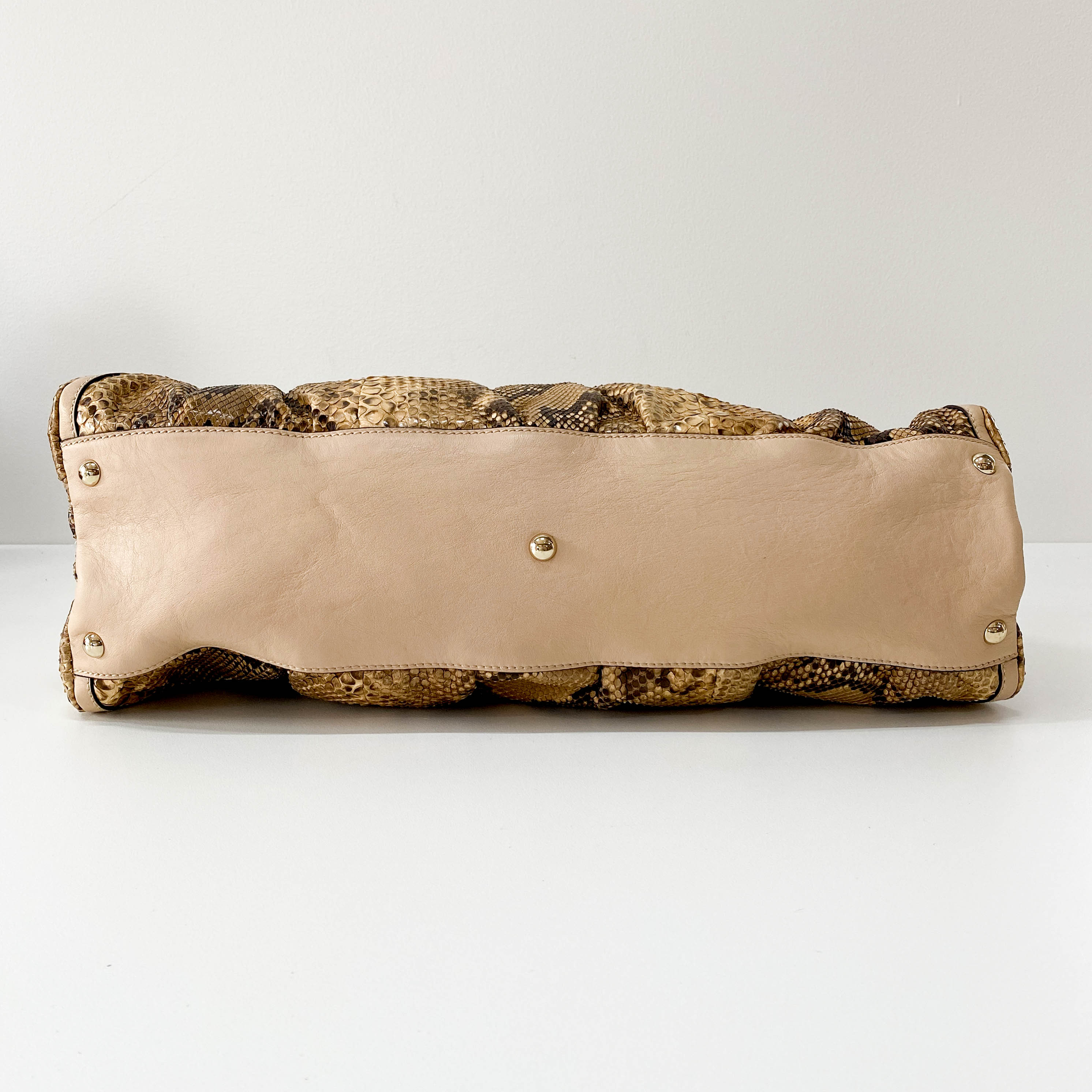 Yellow Embossed Leather Shoulder Bag