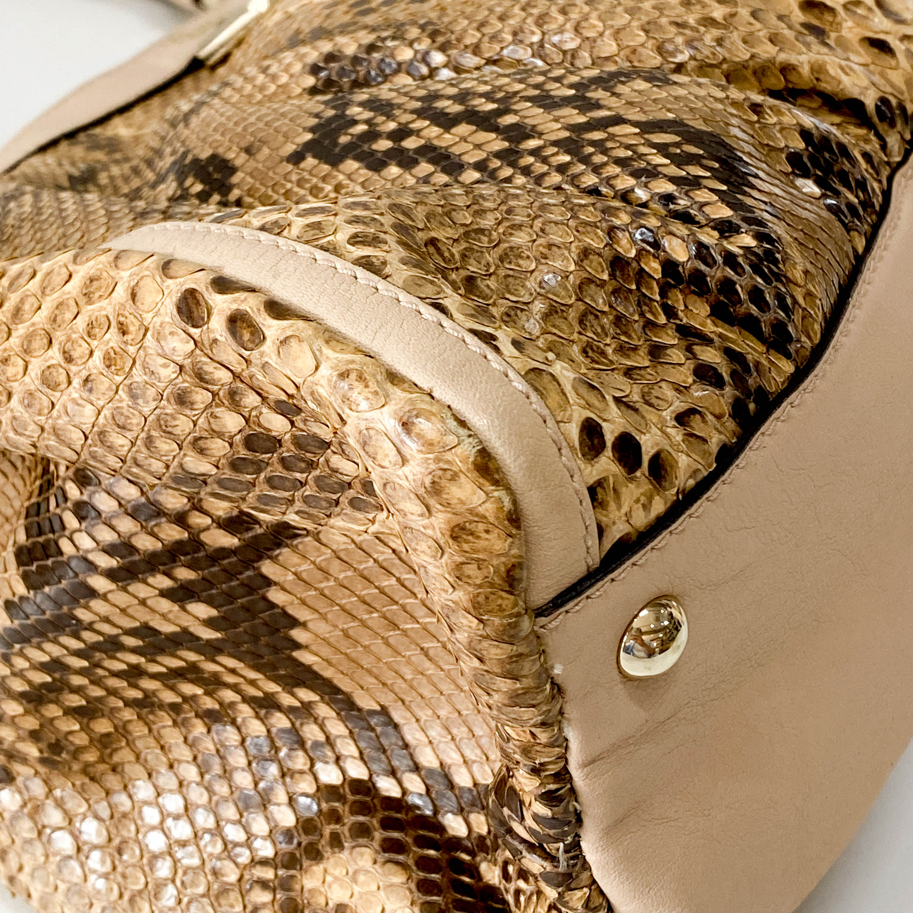 Yellow Embossed Leather Shoulder Bag