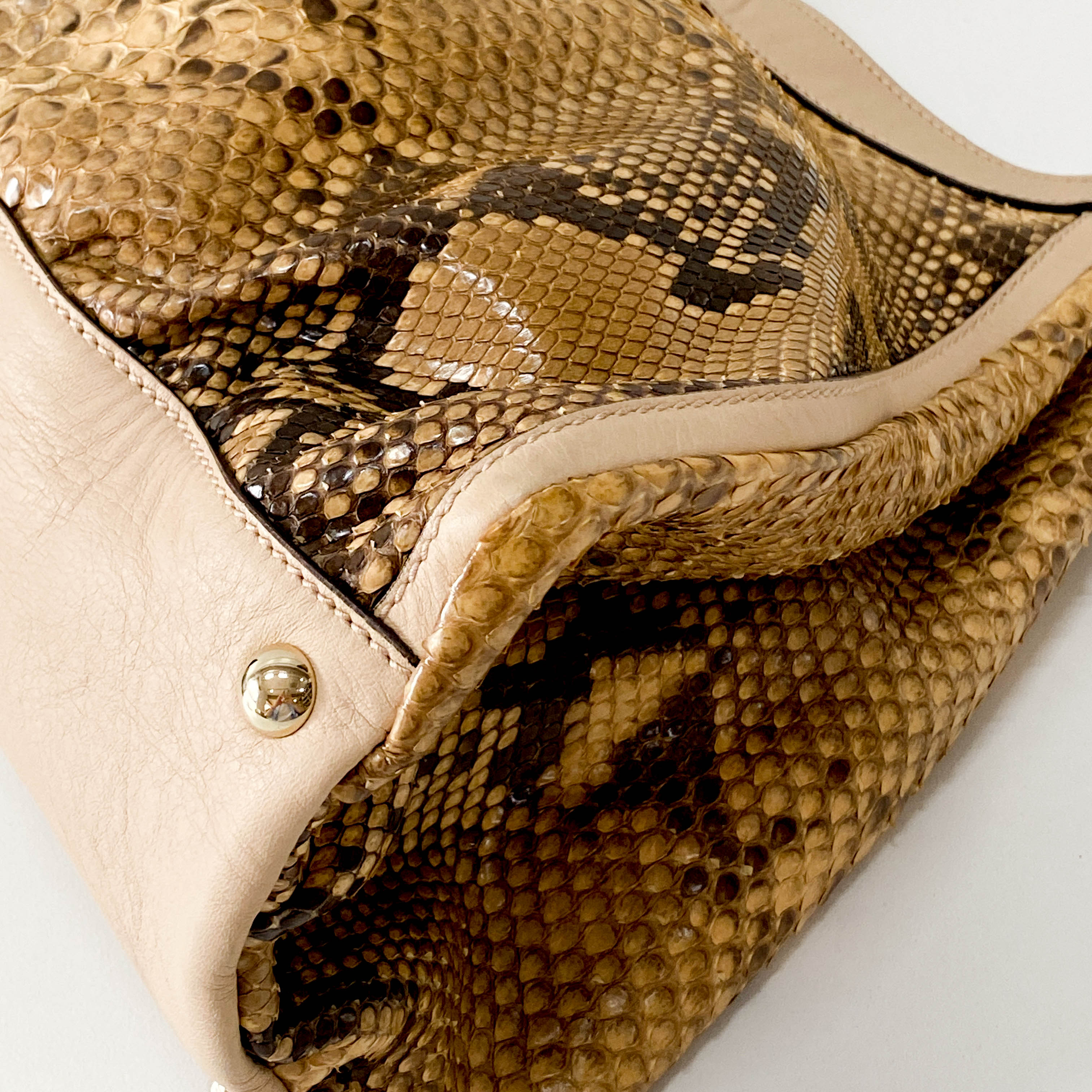 Yellow Embossed Leather Shoulder Bag