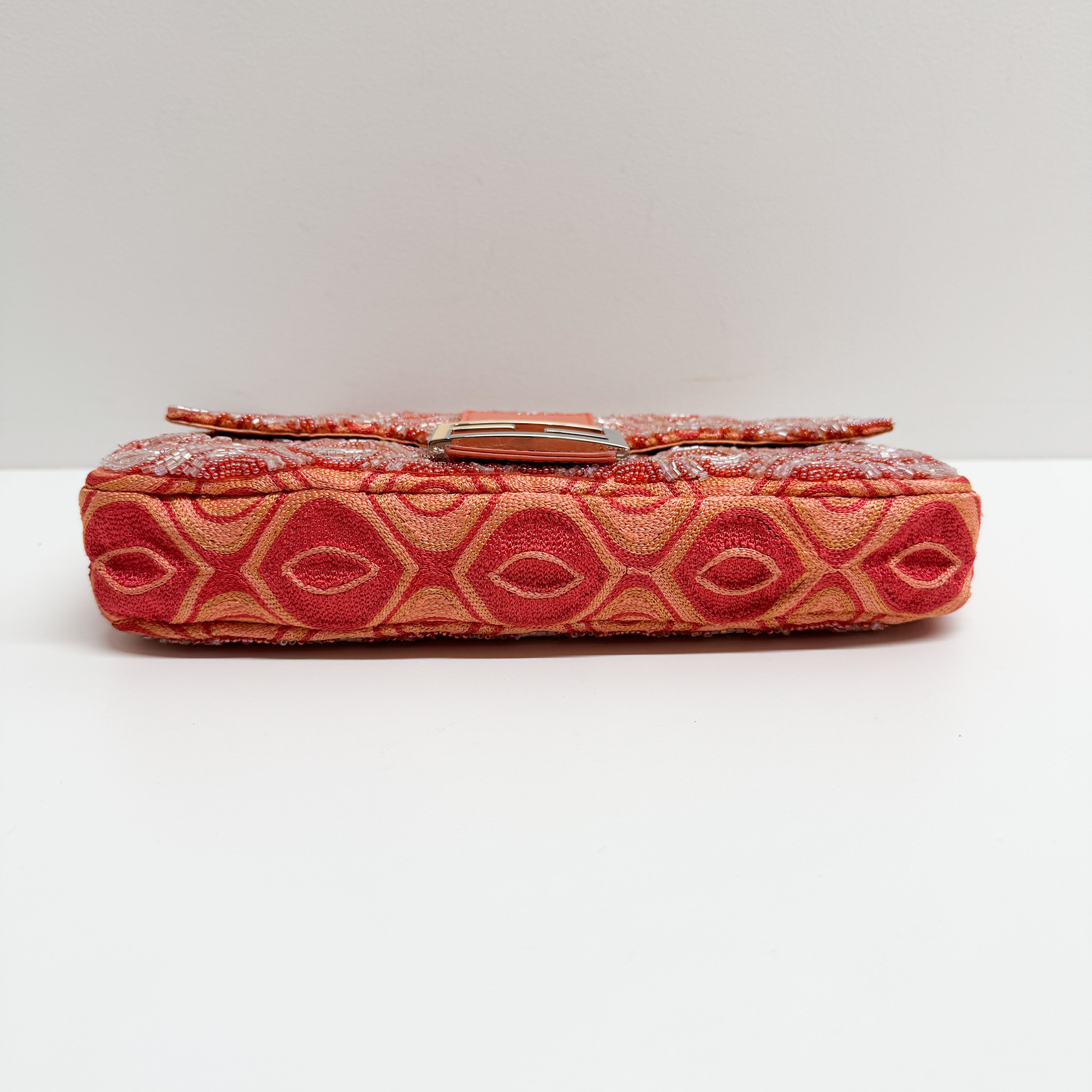 Baguette Orange Beaded Shoulder Bag