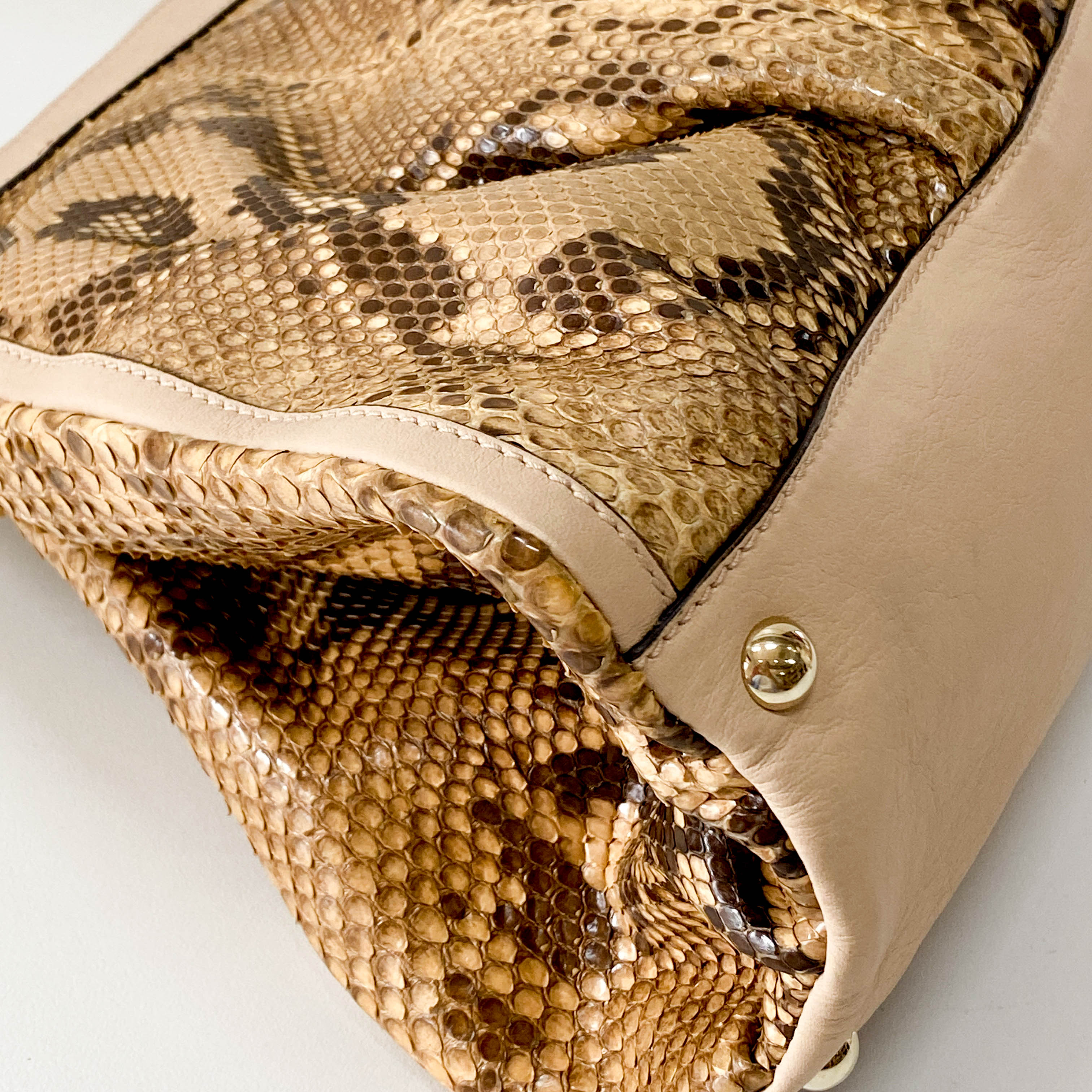 Yellow Embossed Leather Shoulder Bag