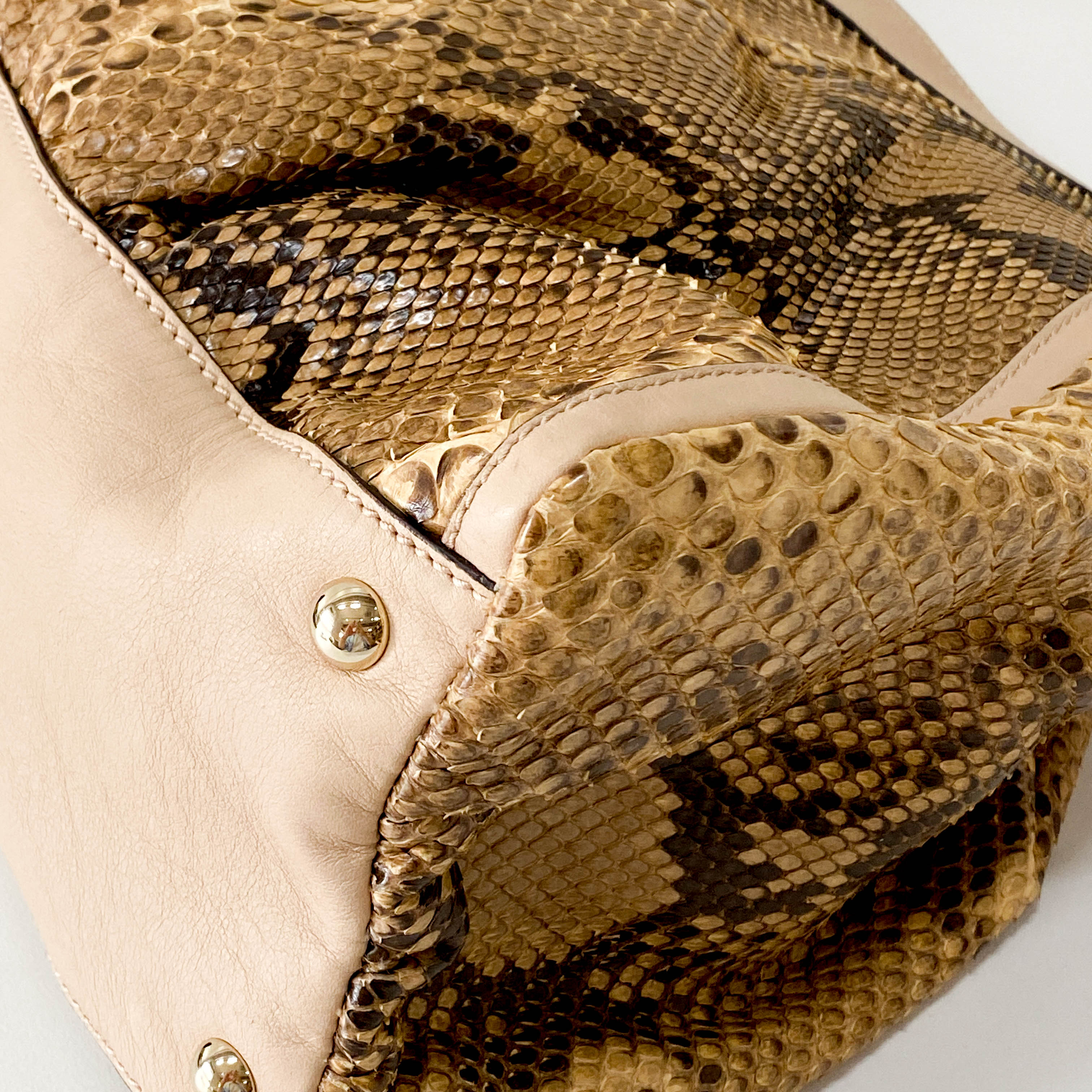 Yellow Embossed Leather Shoulder Bag