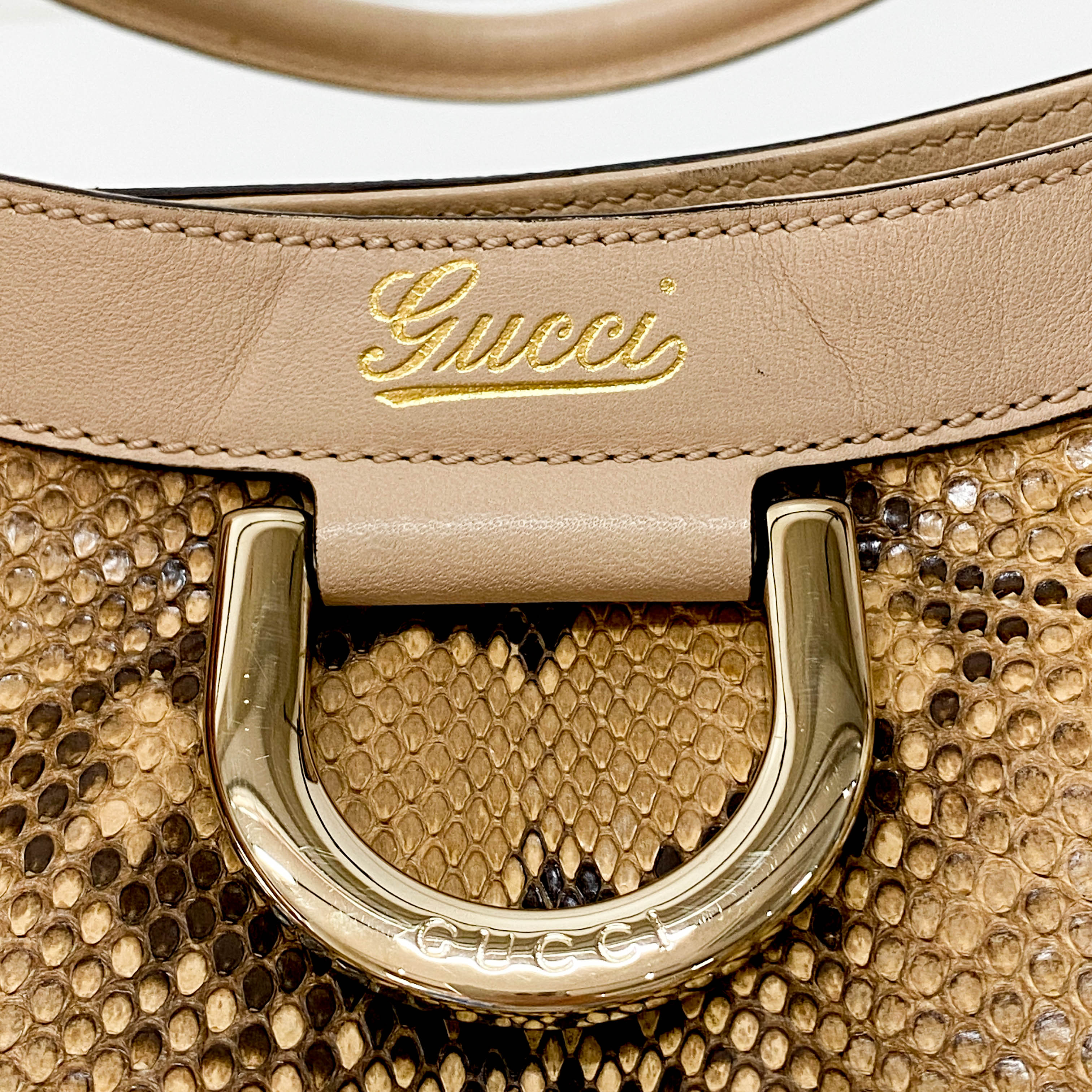 Yellow Embossed Leather Shoulder Bag