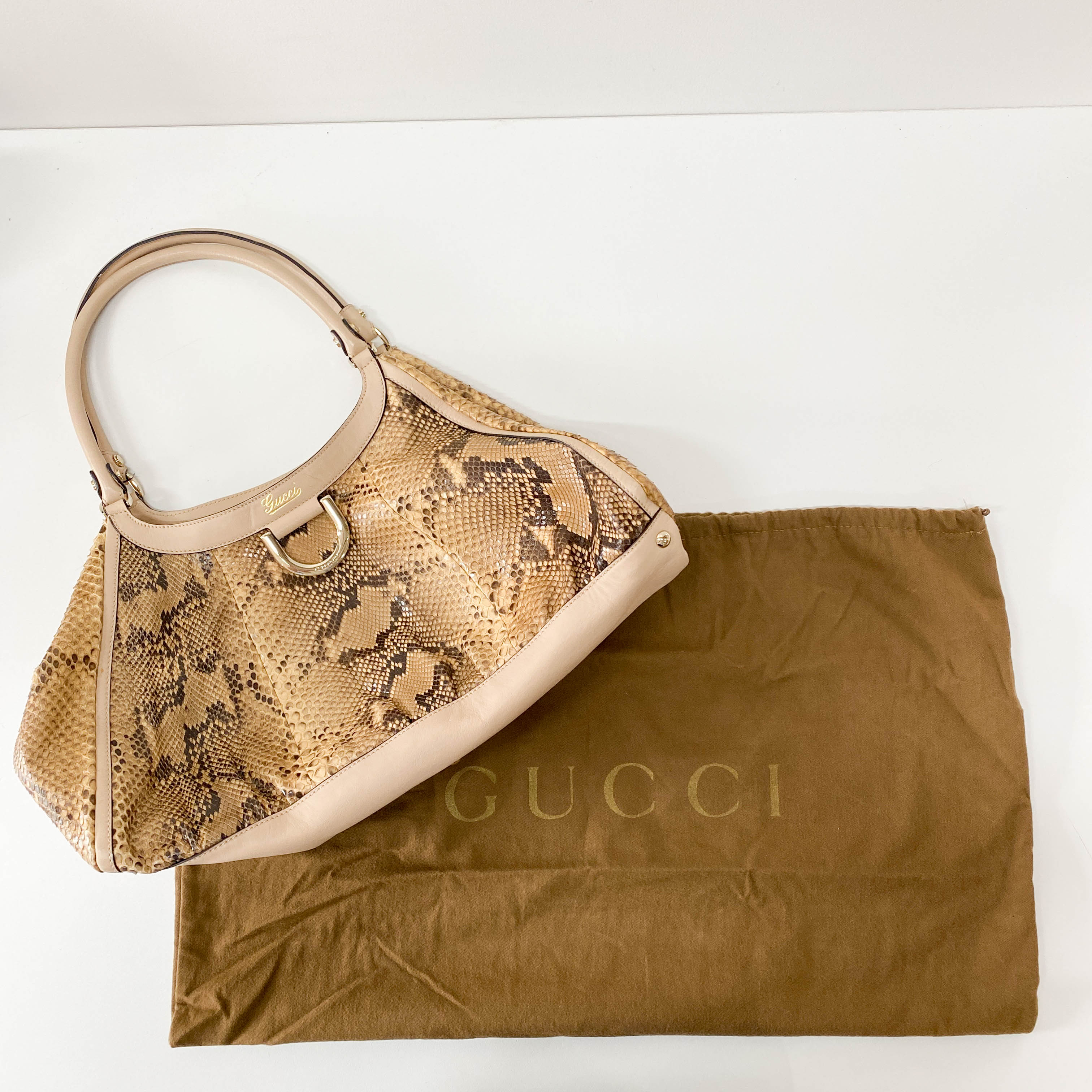 Yellow Embossed Leather Shoulder Bag