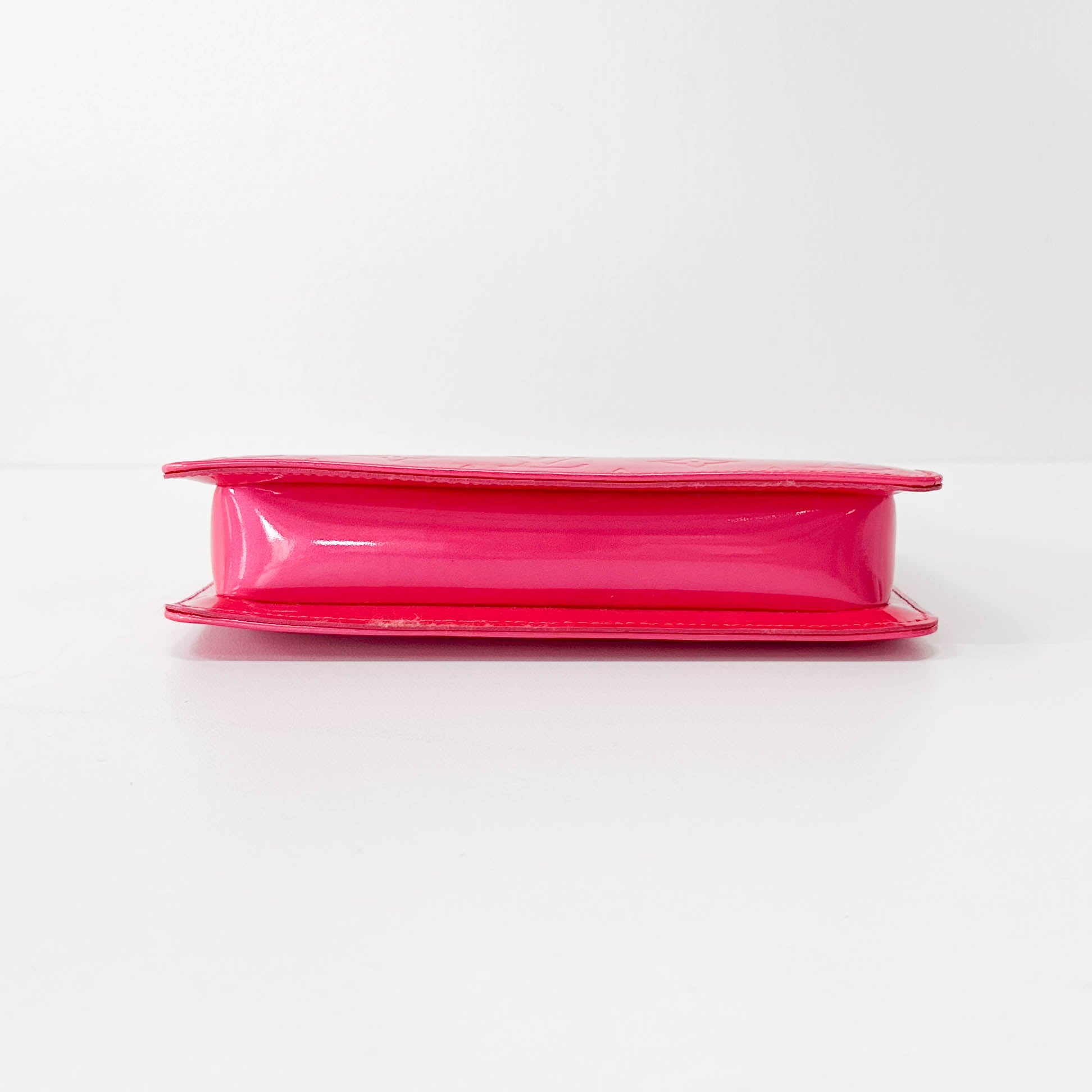 Vernis Lexington Pink Monogram Leather Pouch