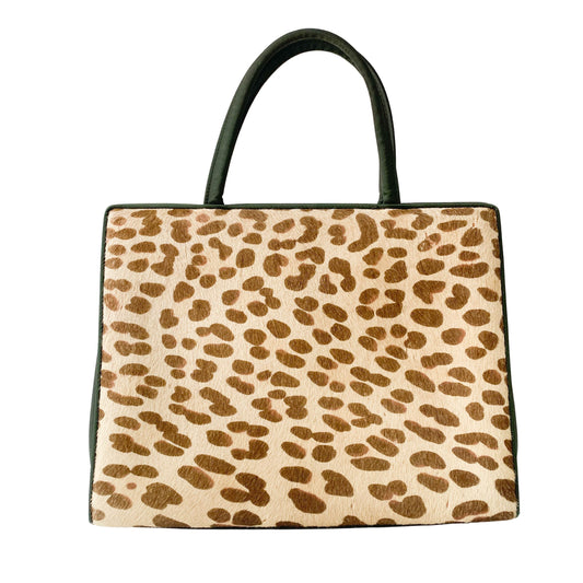 Leopard Print Pony Hair Handbag