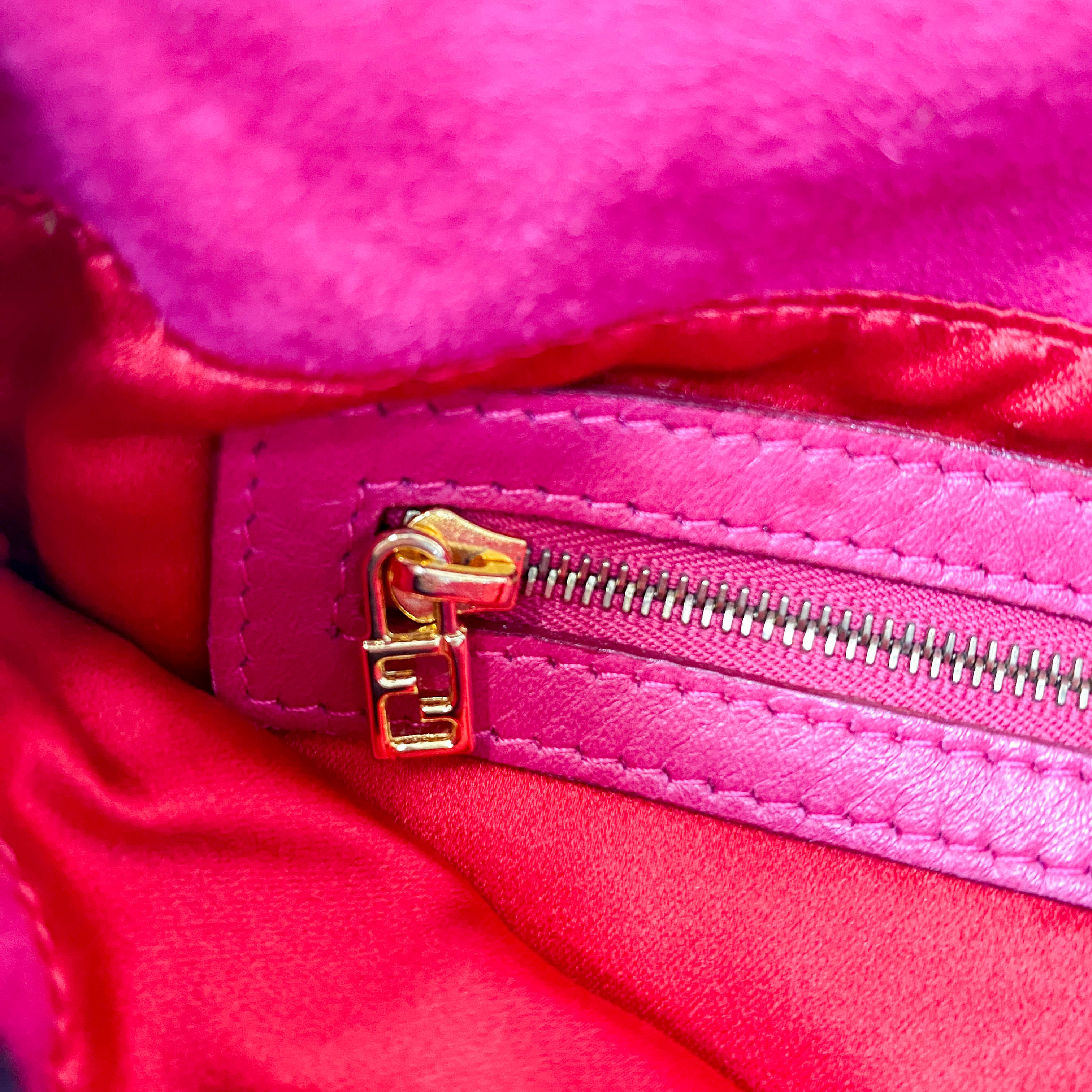 Pink Baguette Suede Bag