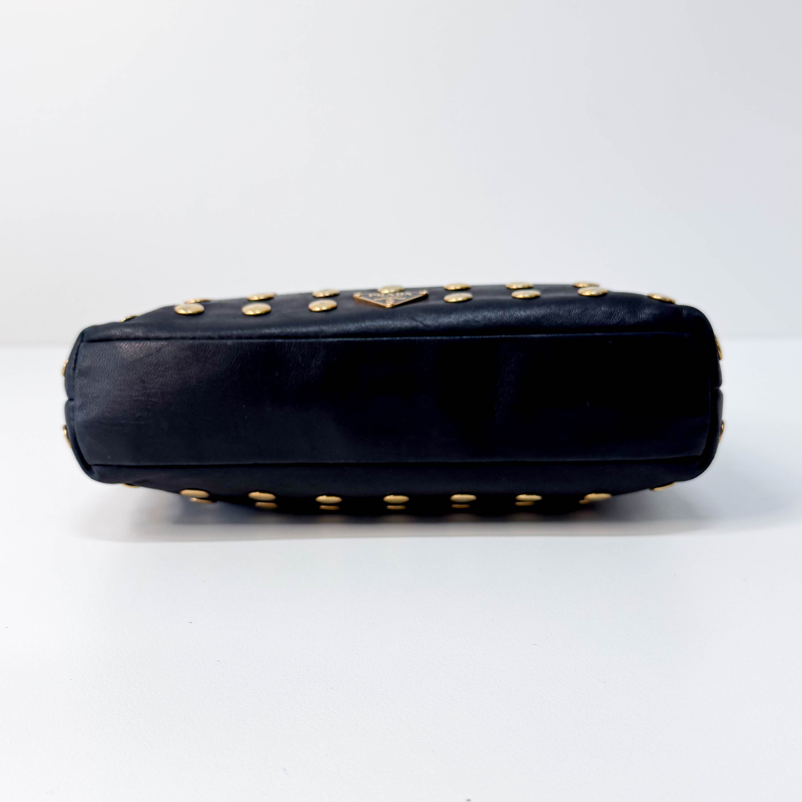 Gold Studs Mini Leather Bag