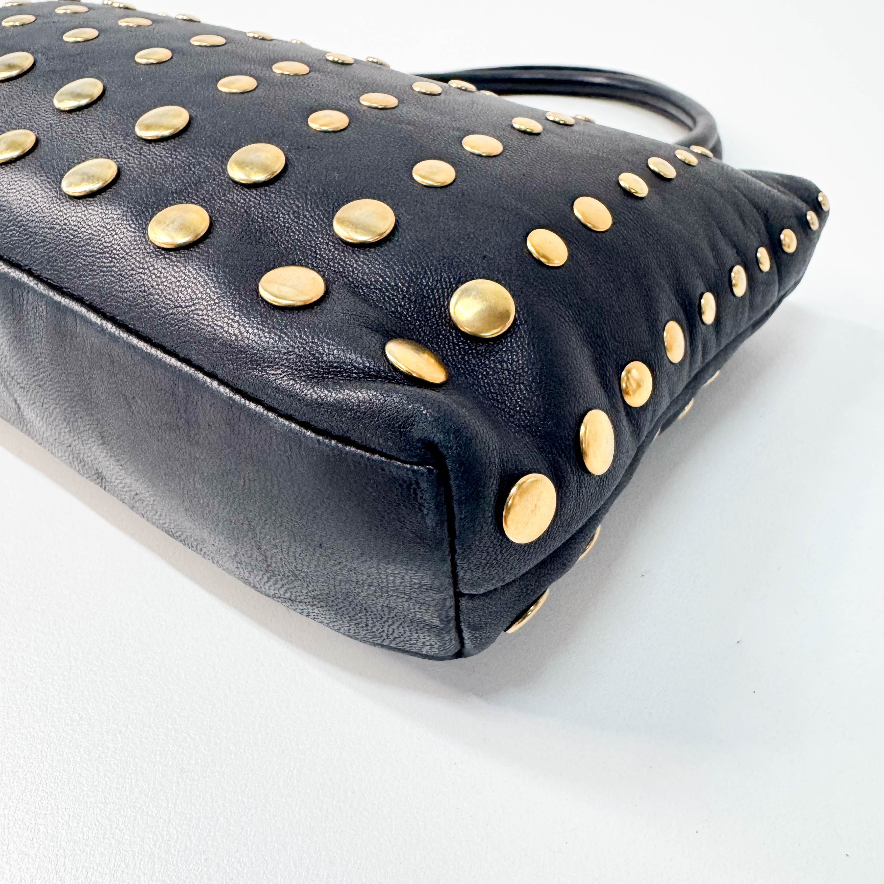 Gold Studs Mini Leather Bag