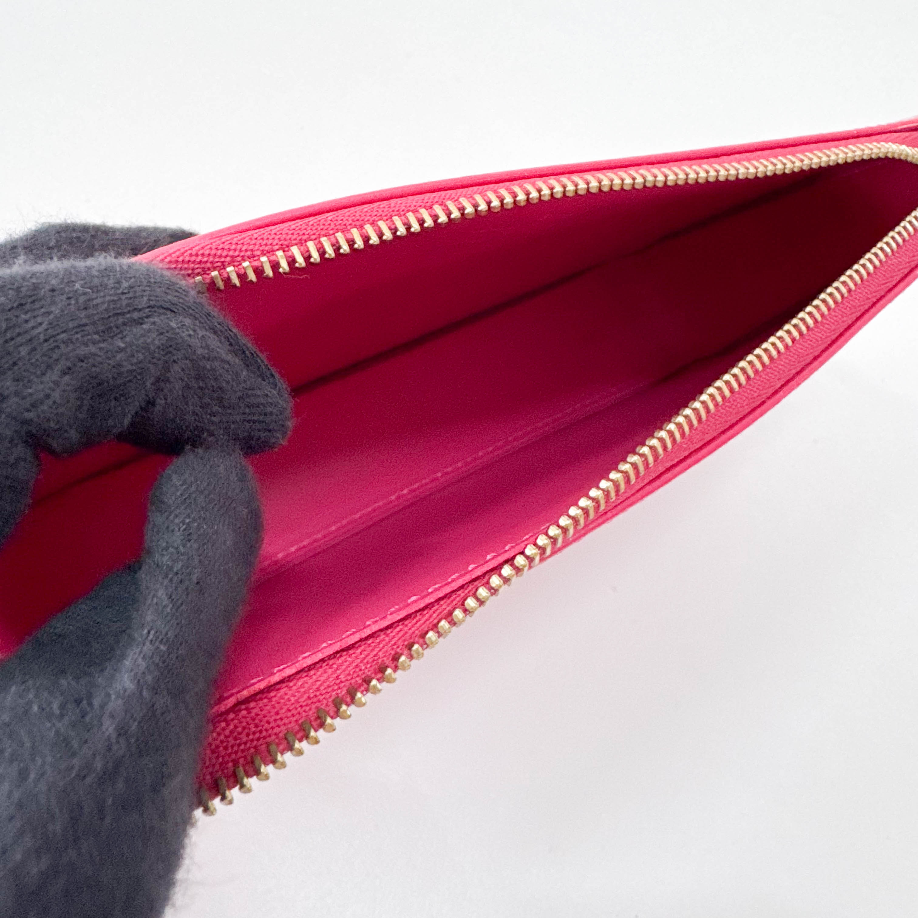 Vernis Lexington Pink Monogram Leather Pouch