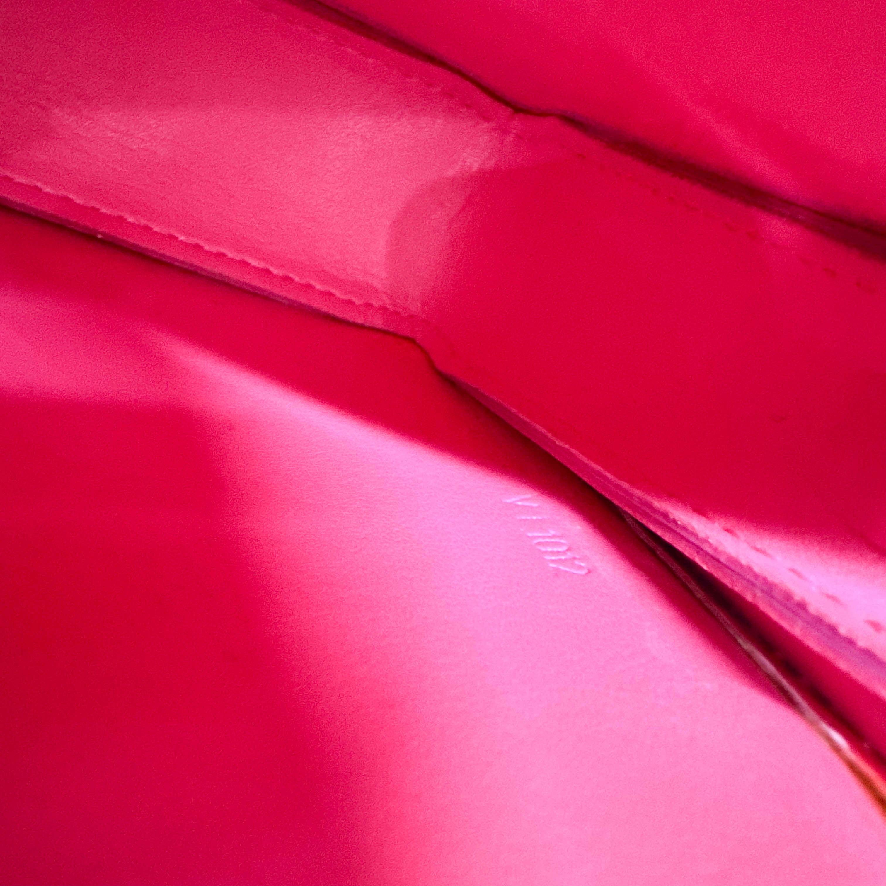 Vernis Lexington Pink Monogram Leather Pouch