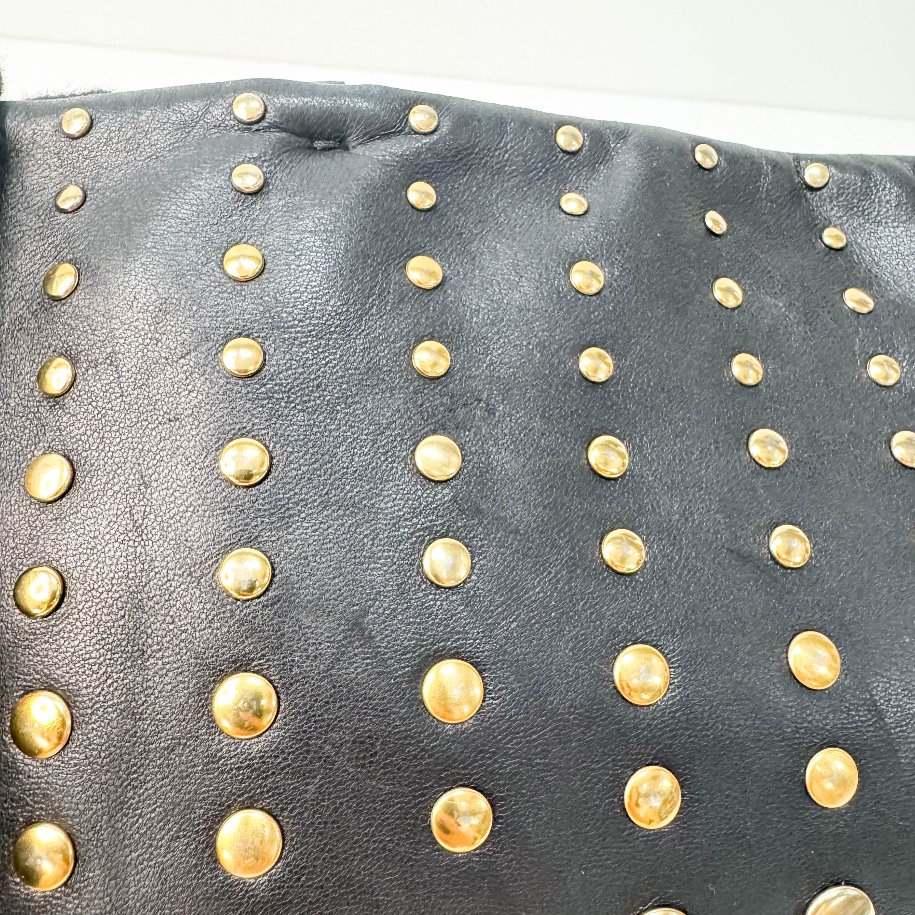 Gold Studs Mini Leather Bag