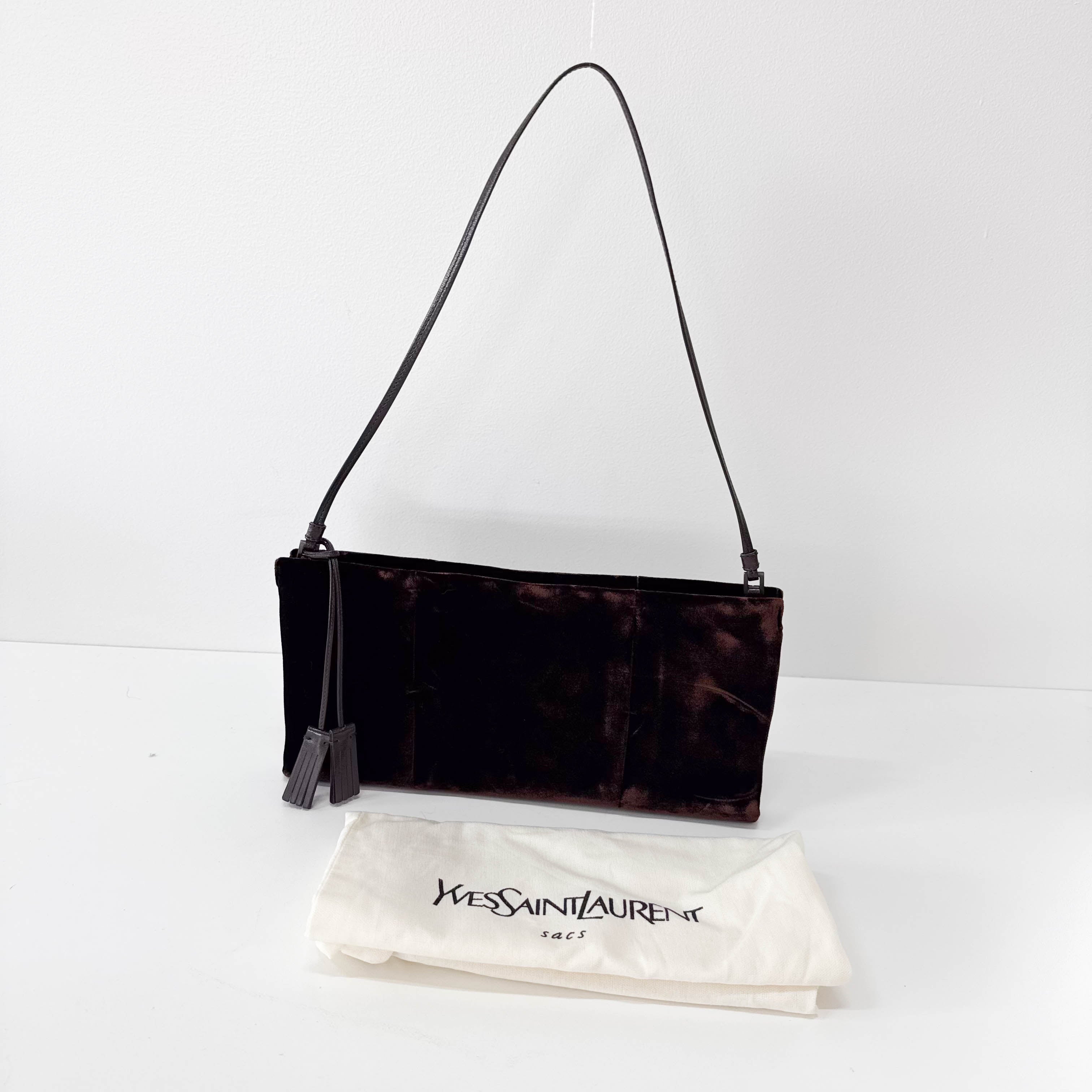 Brown Velvet Shoulder Bag