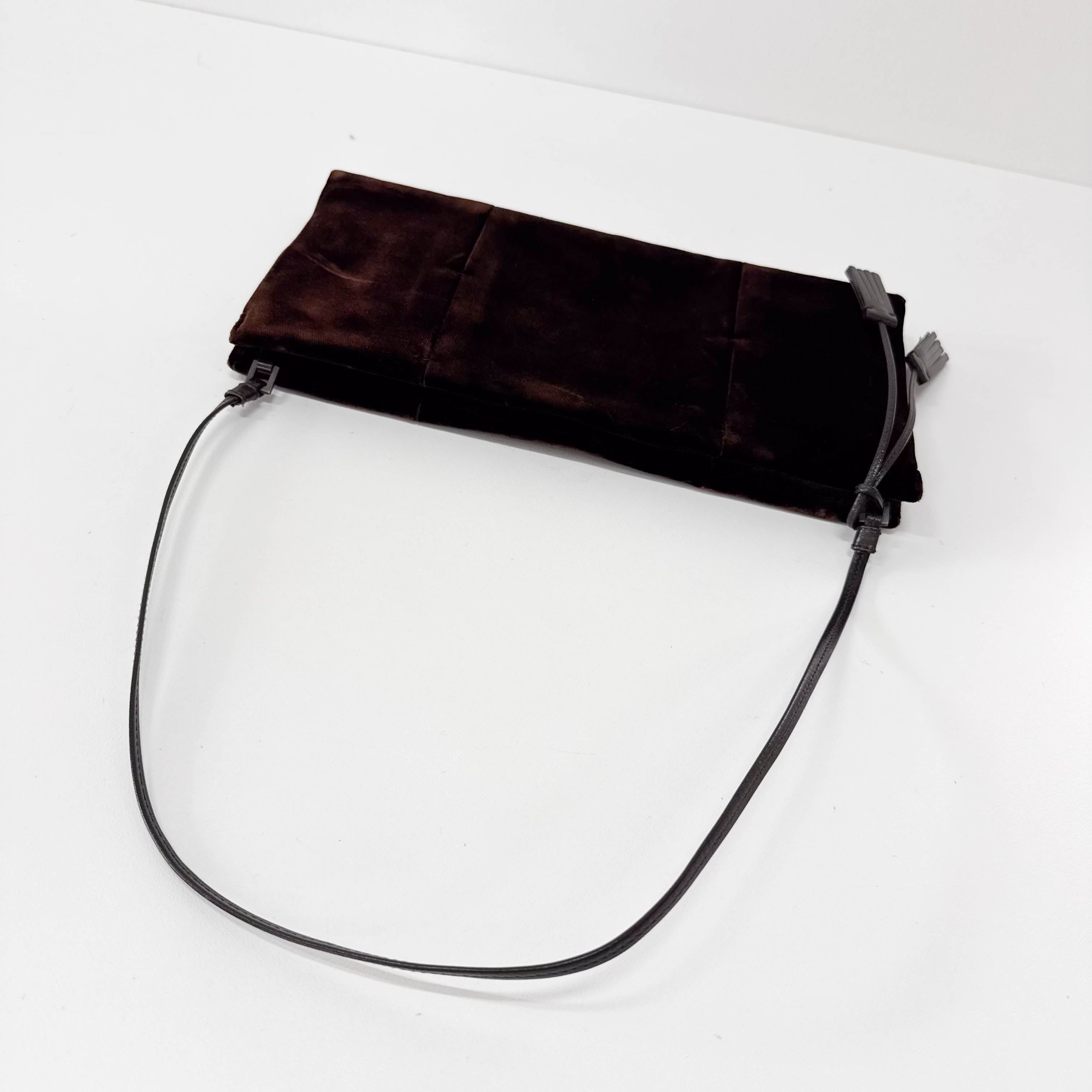 Brown Velvet Shoulder Bag