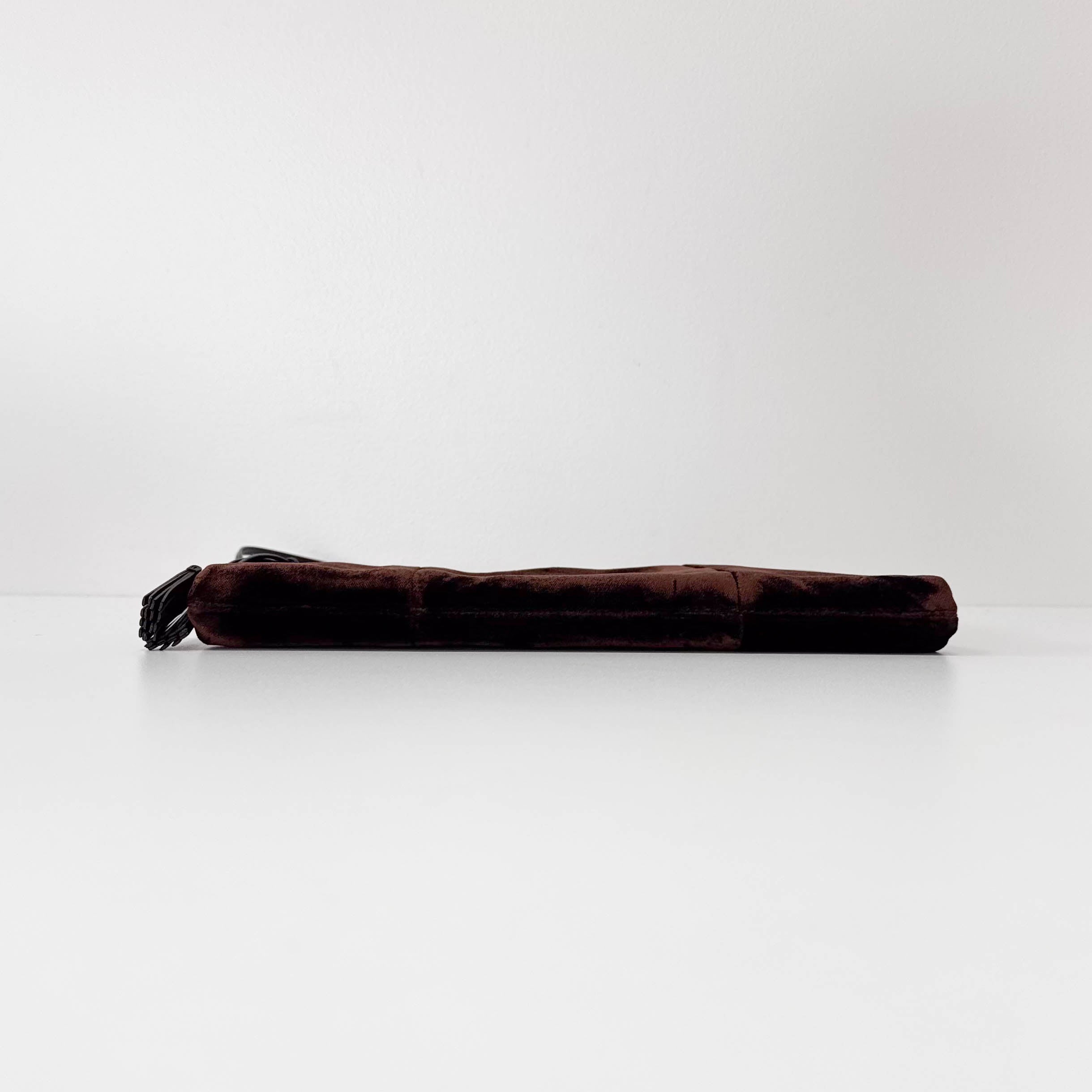 Brown Velvet Shoulder Bag