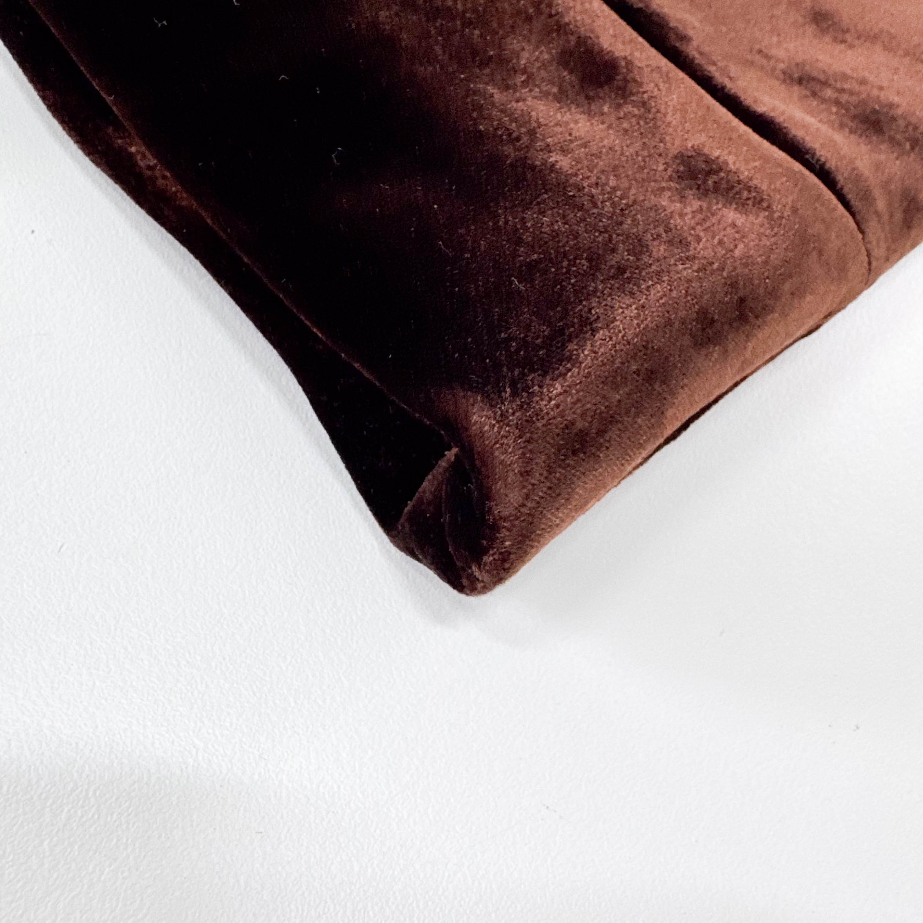 Brown Velvet Shoulder Bag