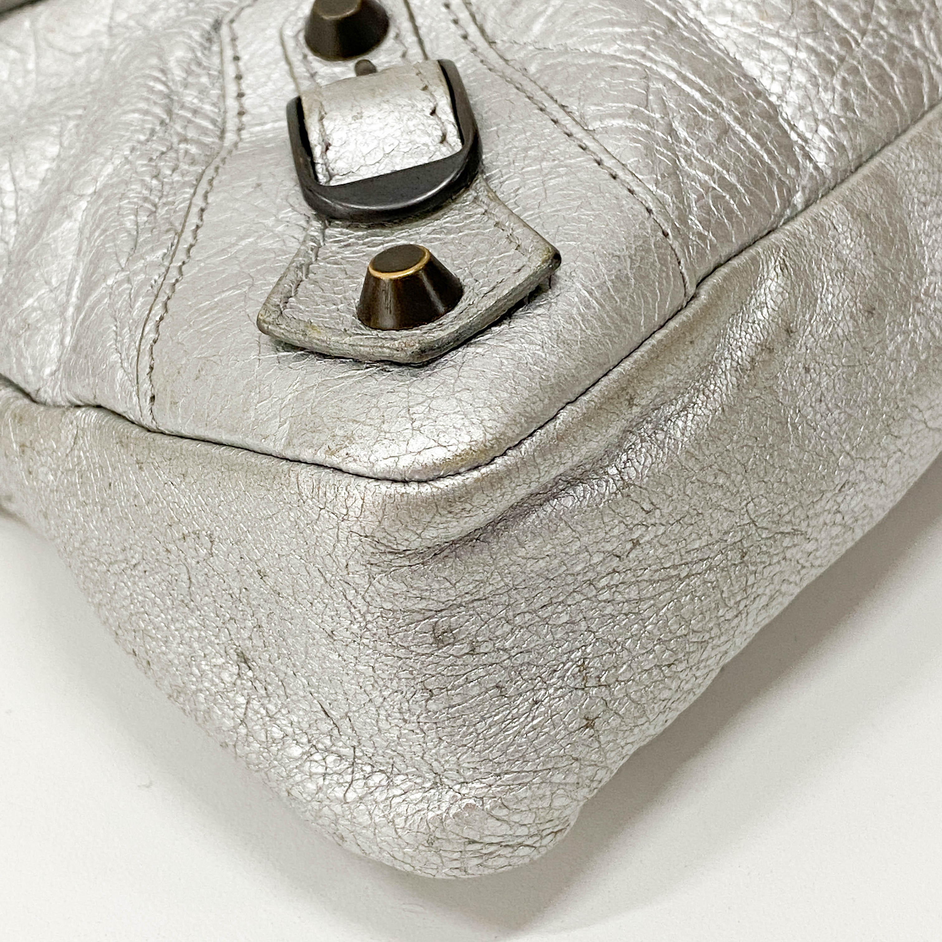 The First Silver Leather 2 Way Bag