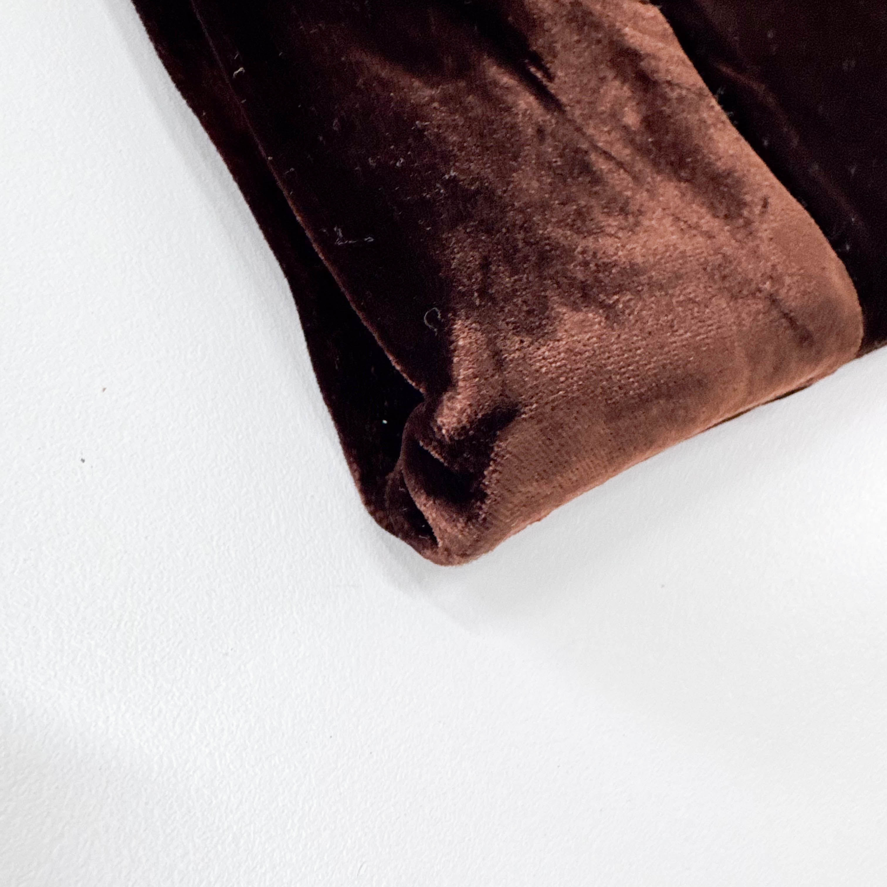 Brown Velvet Shoulder Bag