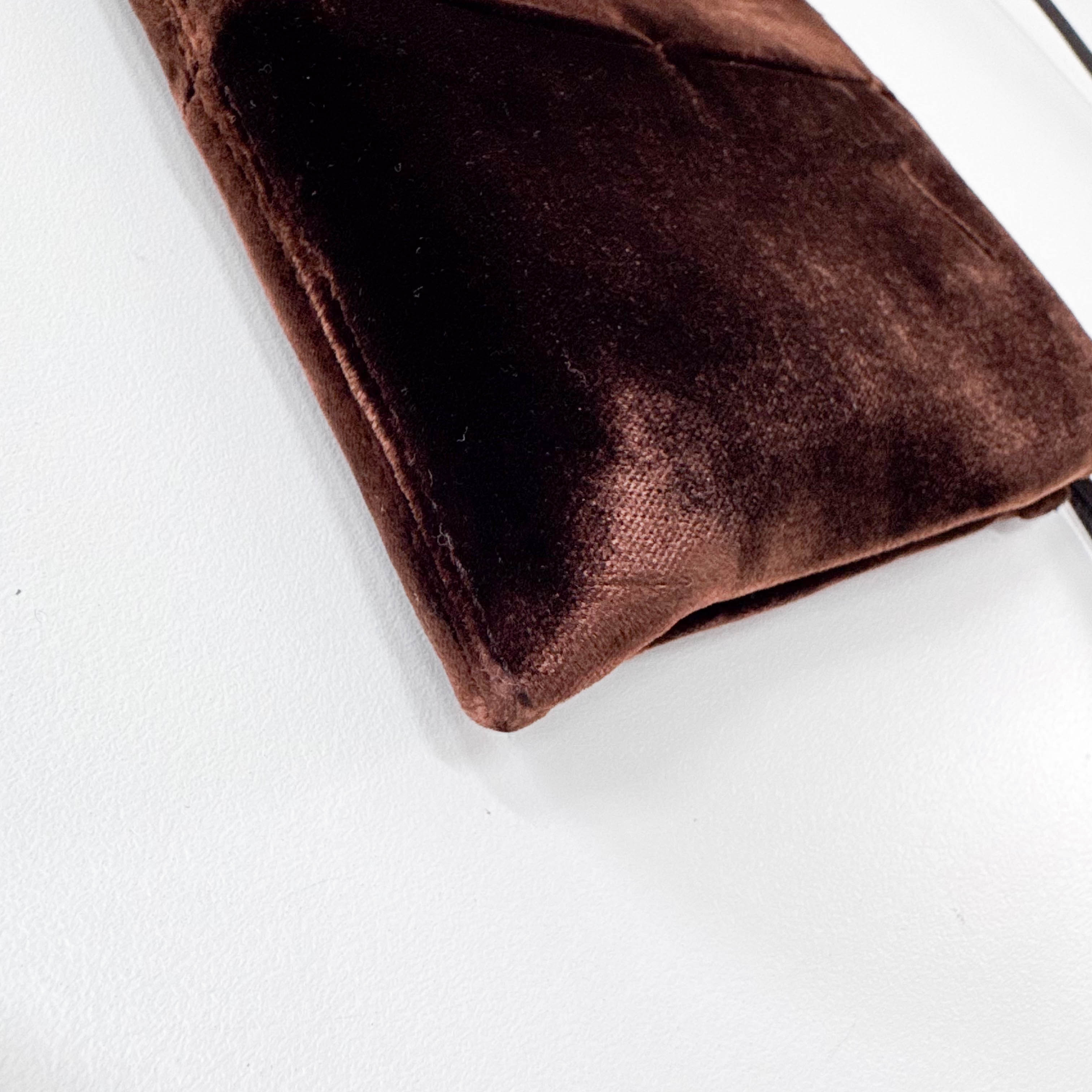 Brown Velvet Shoulder Bag